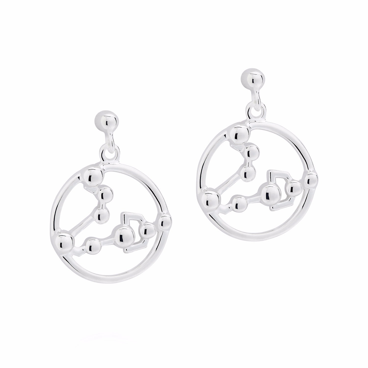 Women’s Silver Pisces Astrology Drop Studs Yasmin Everley Jewellery