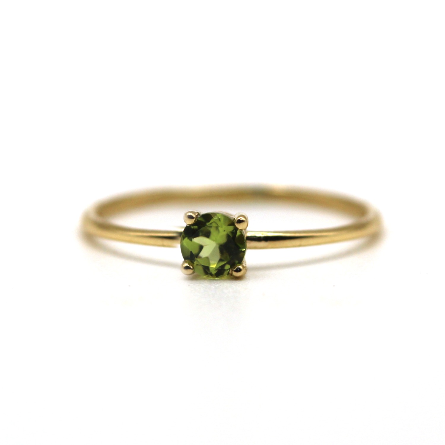 August Birthstone Peridot Yellow Gold Ring | VicStoneNYC