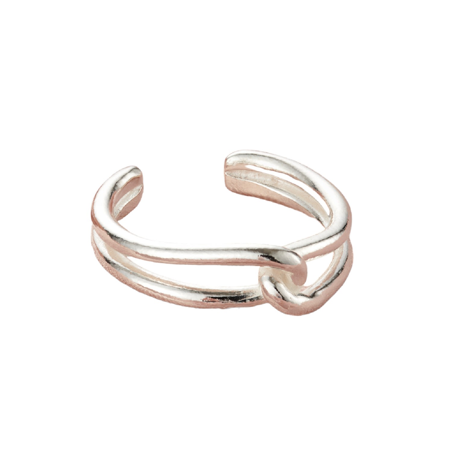Posh Totty Designs Women's Sterling Silver Slim Link Open Ring In Gold