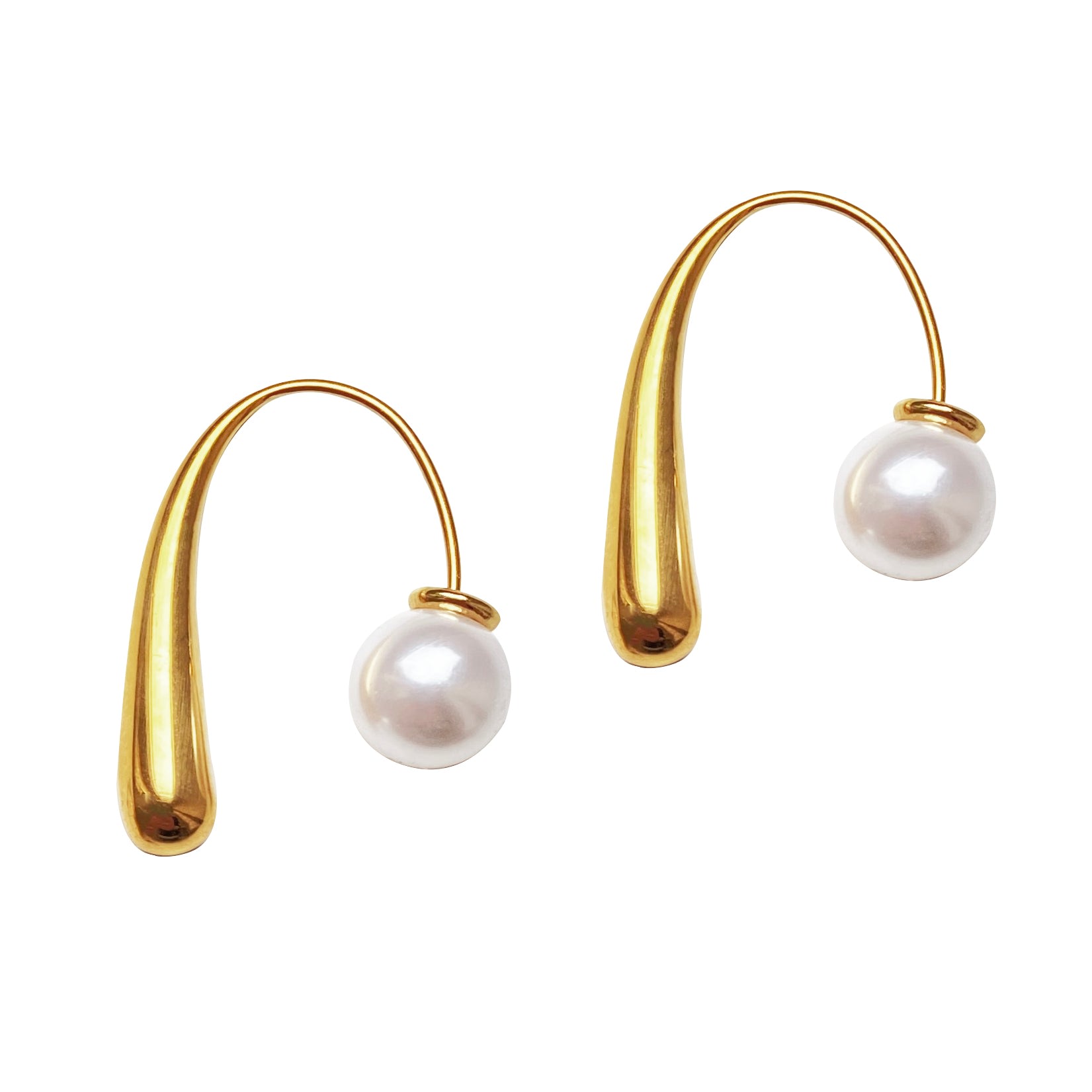 Women’s Gold / White Pearl Earrings Bali Smilla Brav