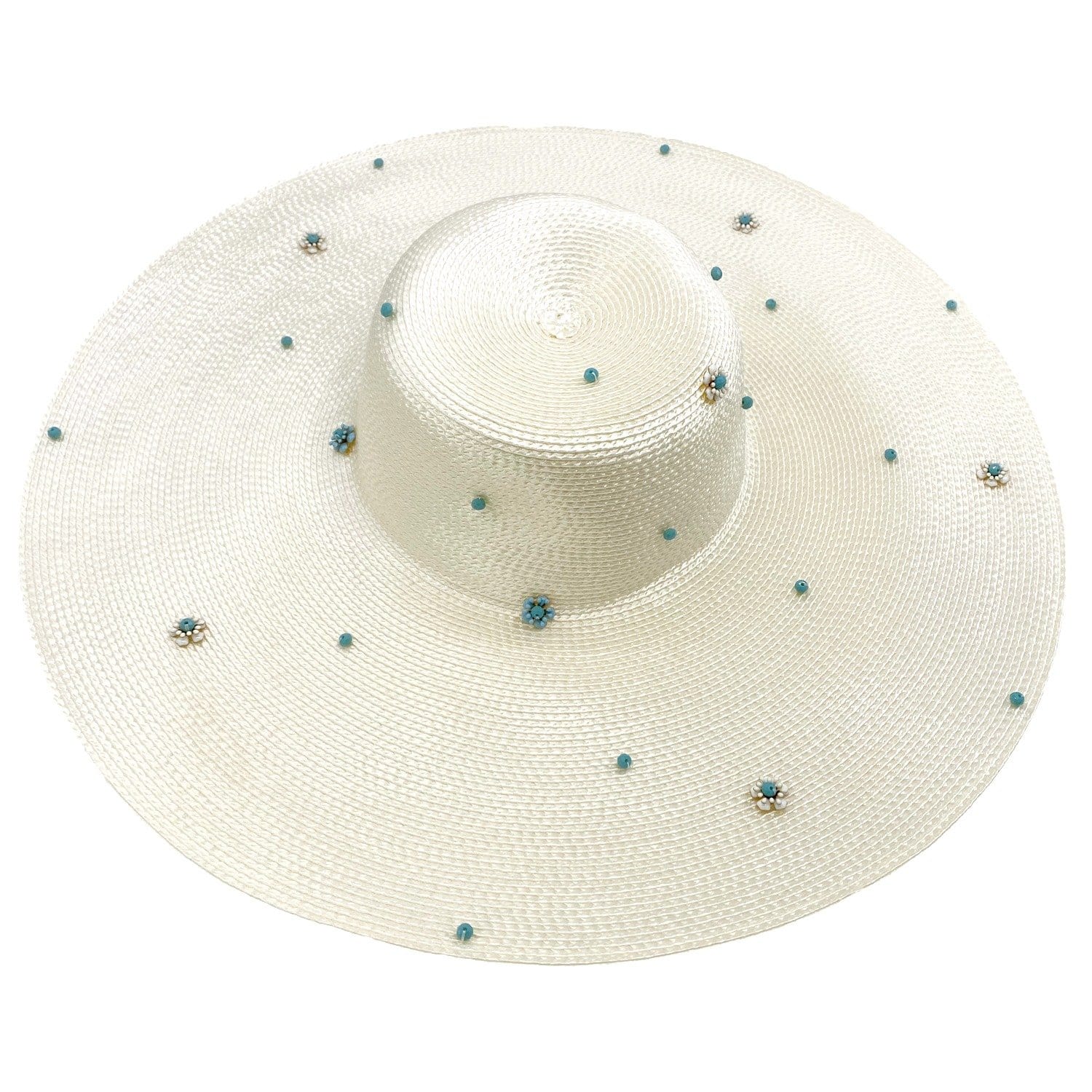 Women’s White Morning Blue Handmade Hat Adiba