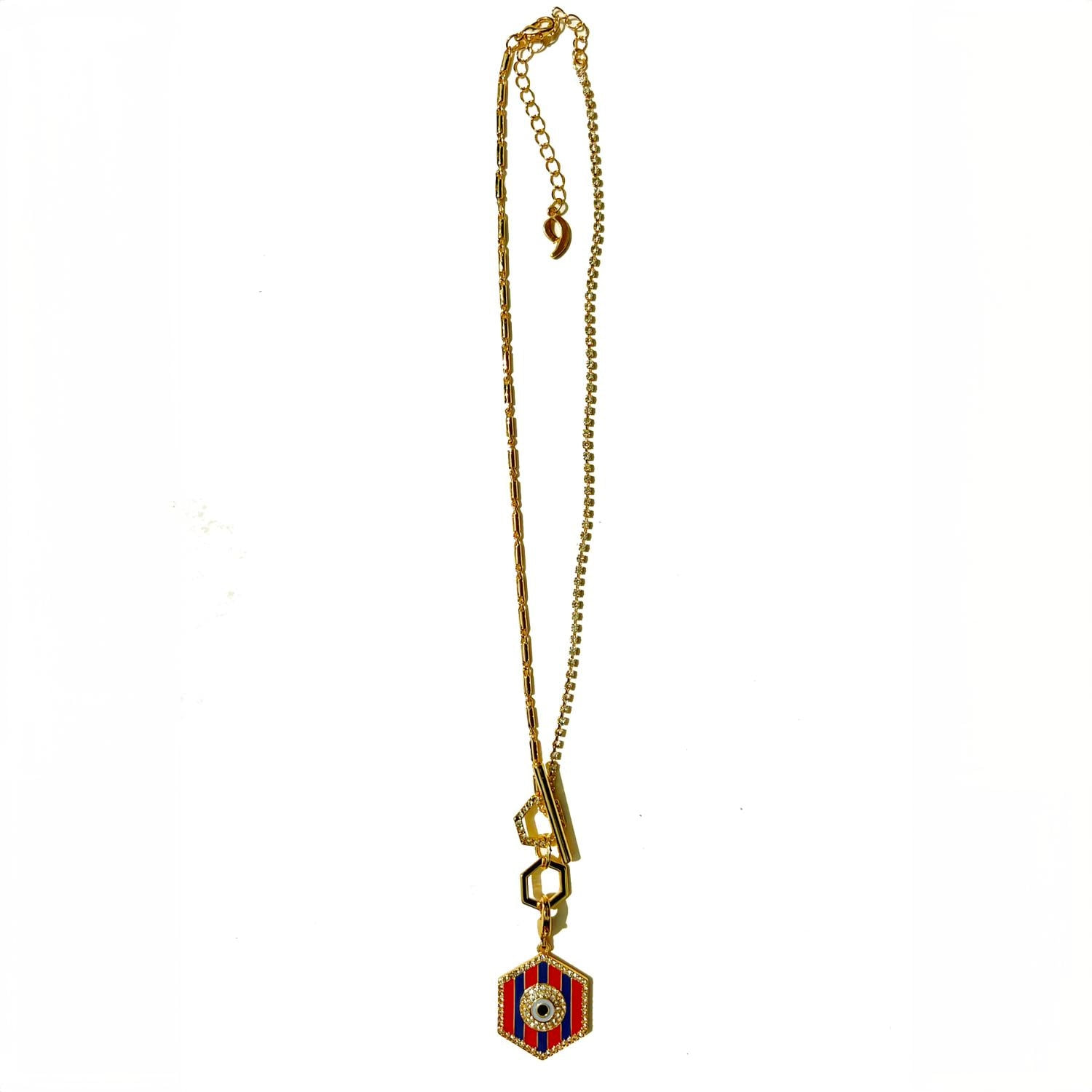 9design Men's Evil Eye Pendant With Detachable Toggle