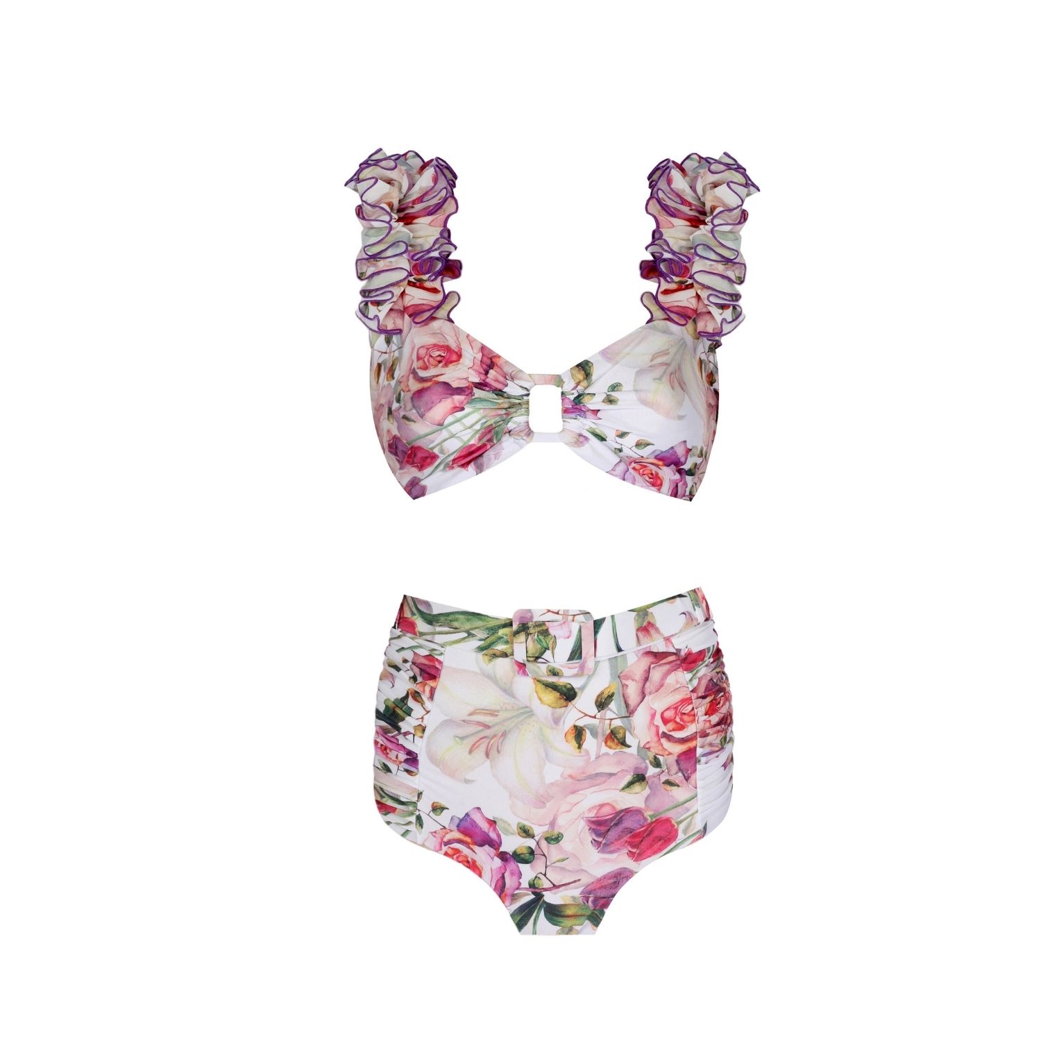 Nur Karaata Women's White Lily Bianca Bikini Set In White
