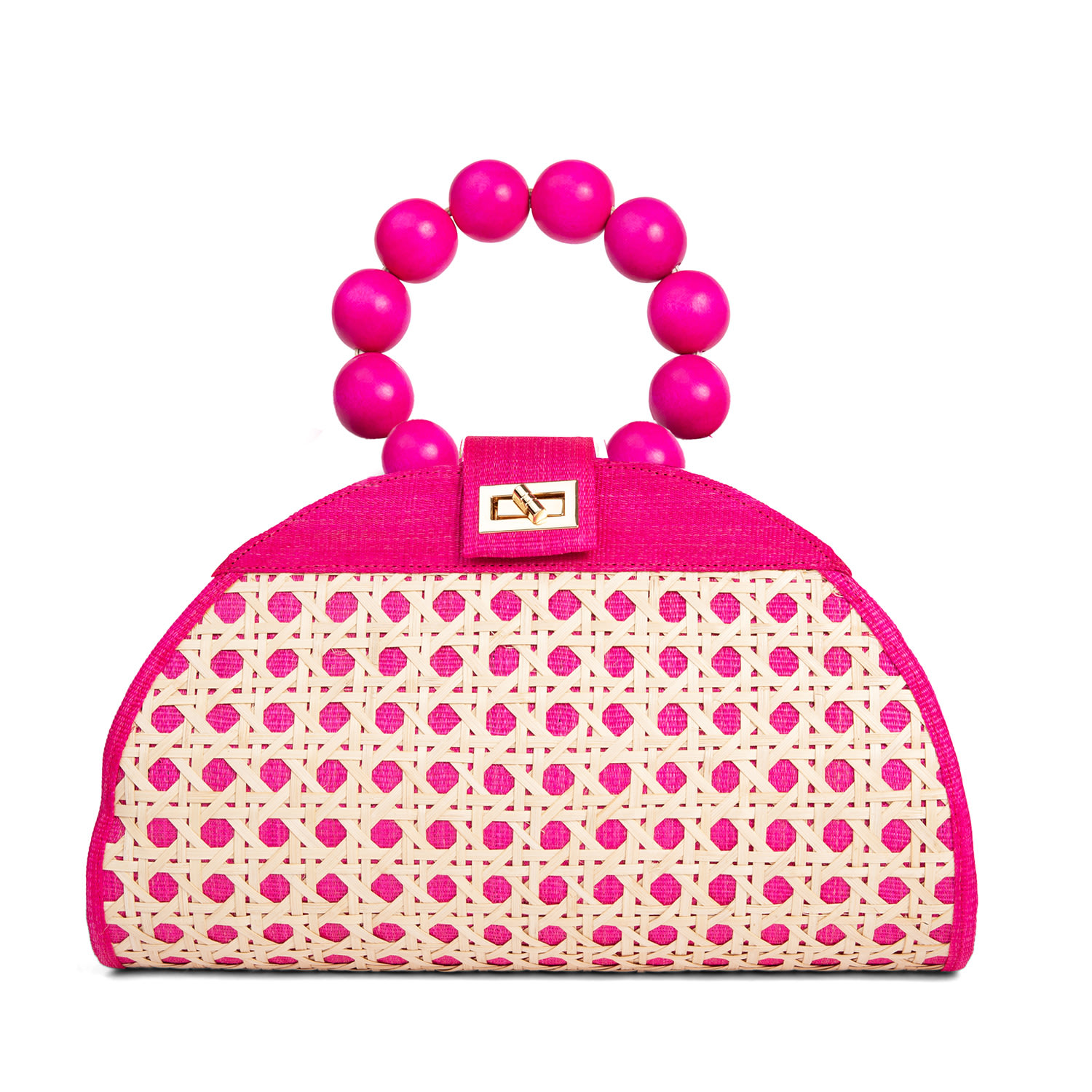 Women’s Pink / Purple The Isabella Pink Rattan Woven Handbag Soli & Sun