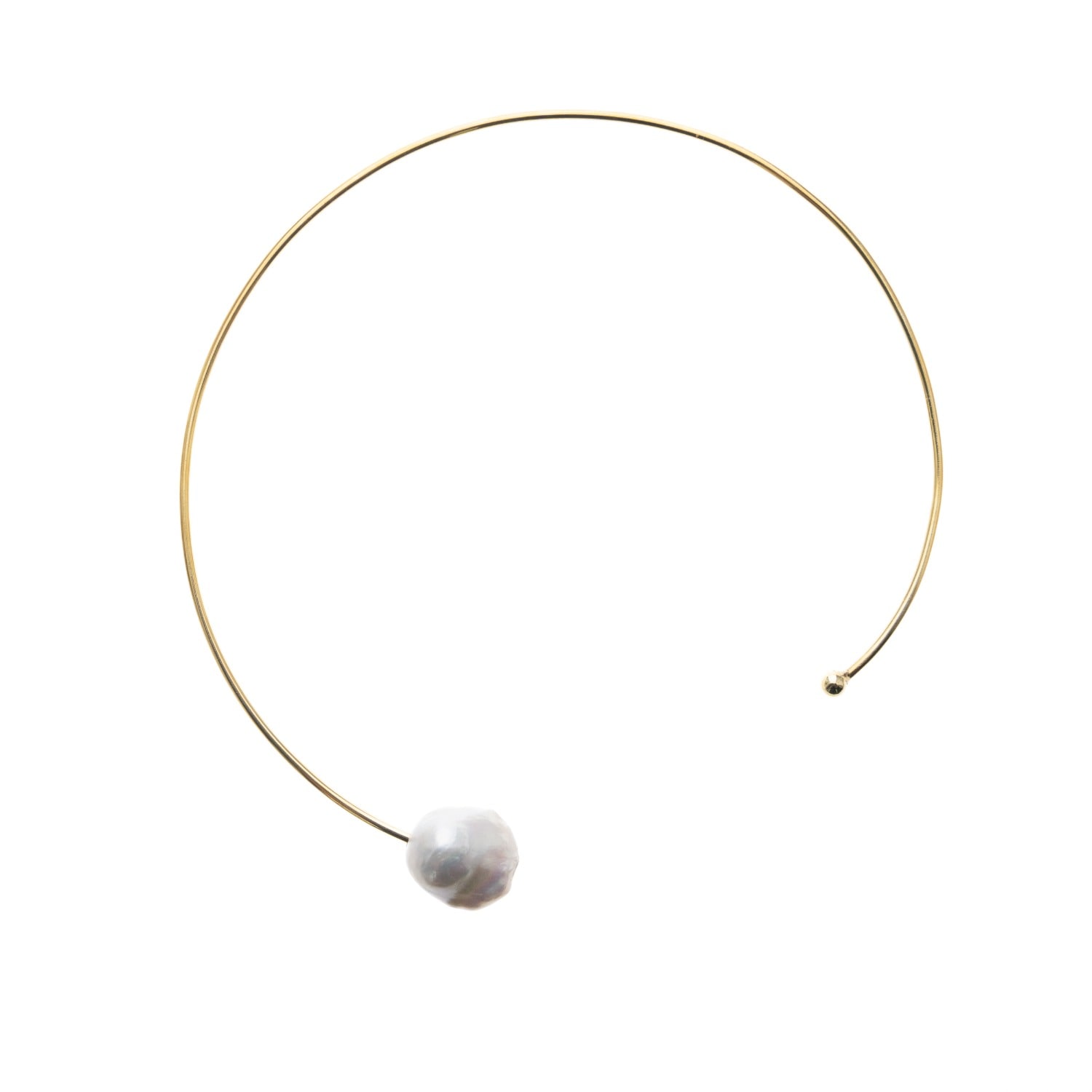 Silver Moon Women's Sterling Silver Necklace With Pearl - Golden Moon & Pearl In Gold