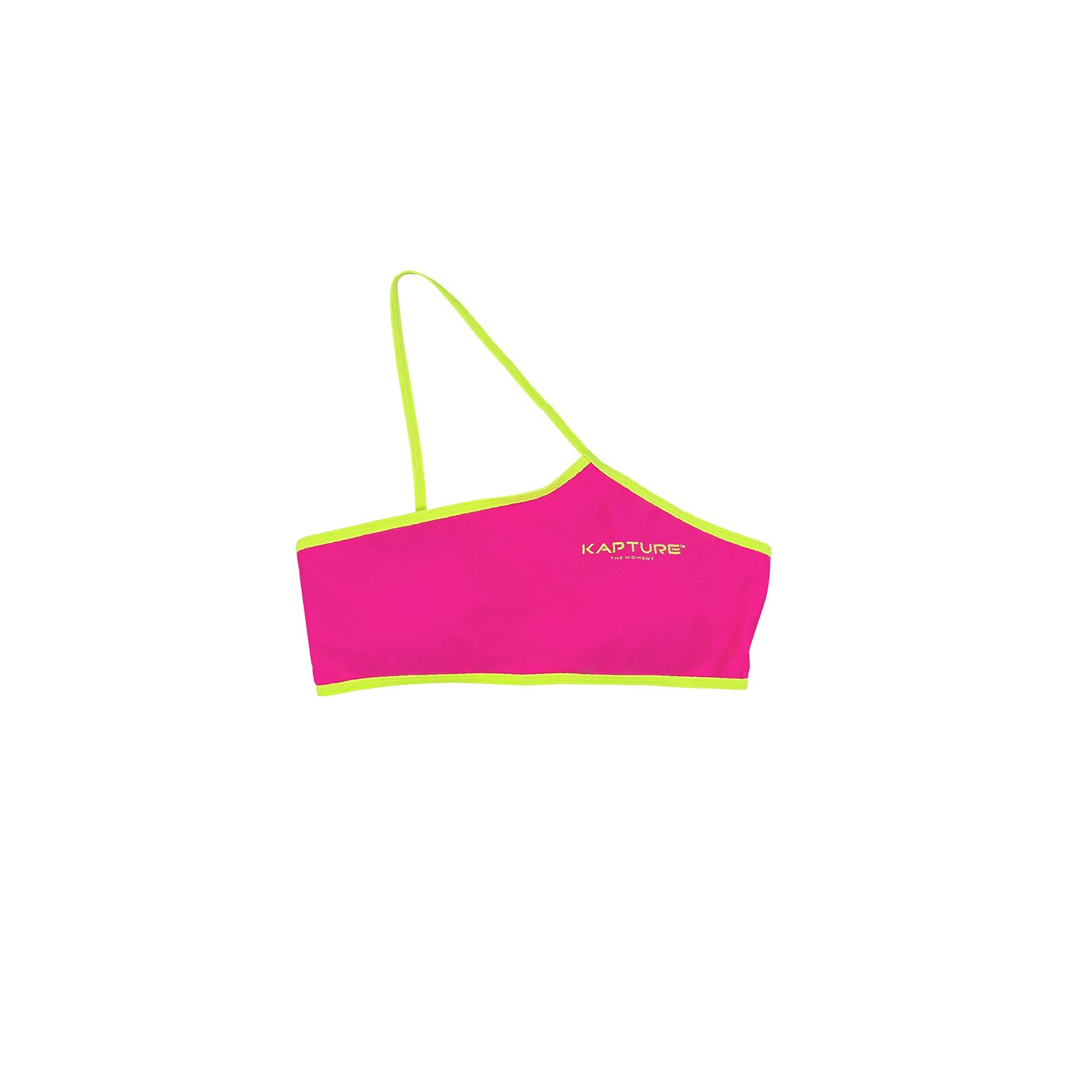 Women’s Pink / Purple Dayglow One Shoulder Recycled Bikini Top - Pink Extra Small Kapture