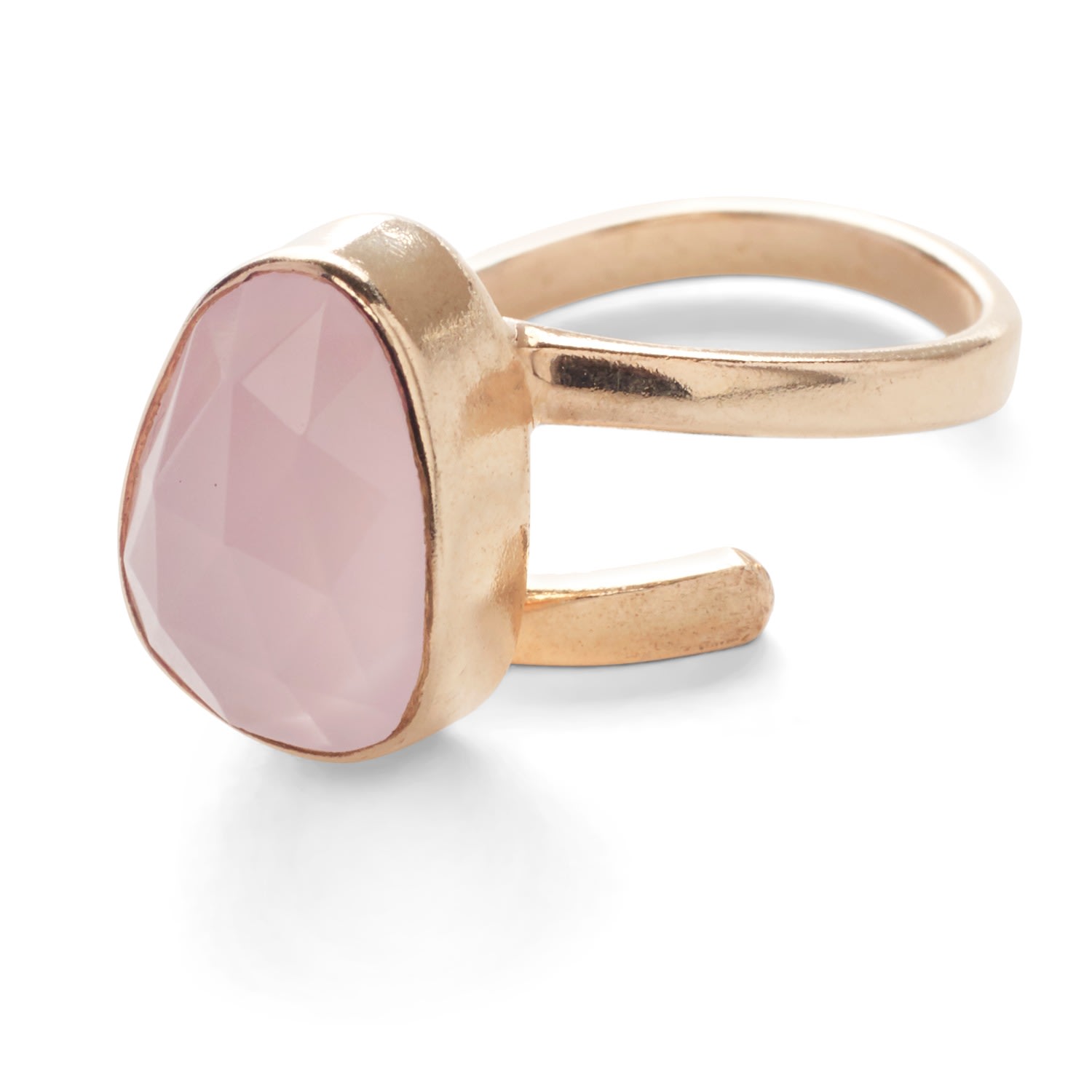 Yaa Yaa London Women's Rose Quartz Rose Gold Pinky Ring