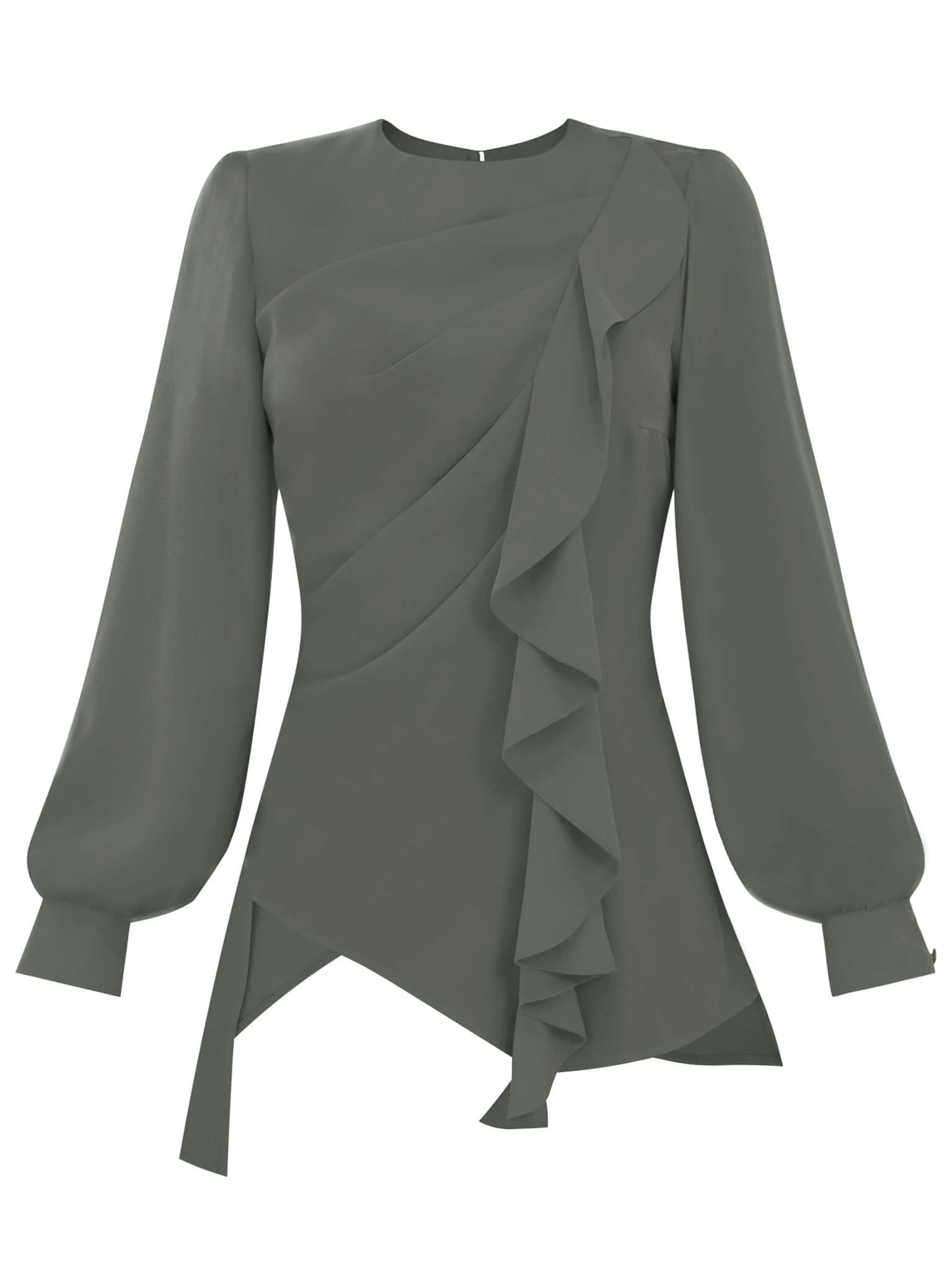 Tia Dorraine Women's Dress To Impress Asymmetric Blouse - Grey In Grey
