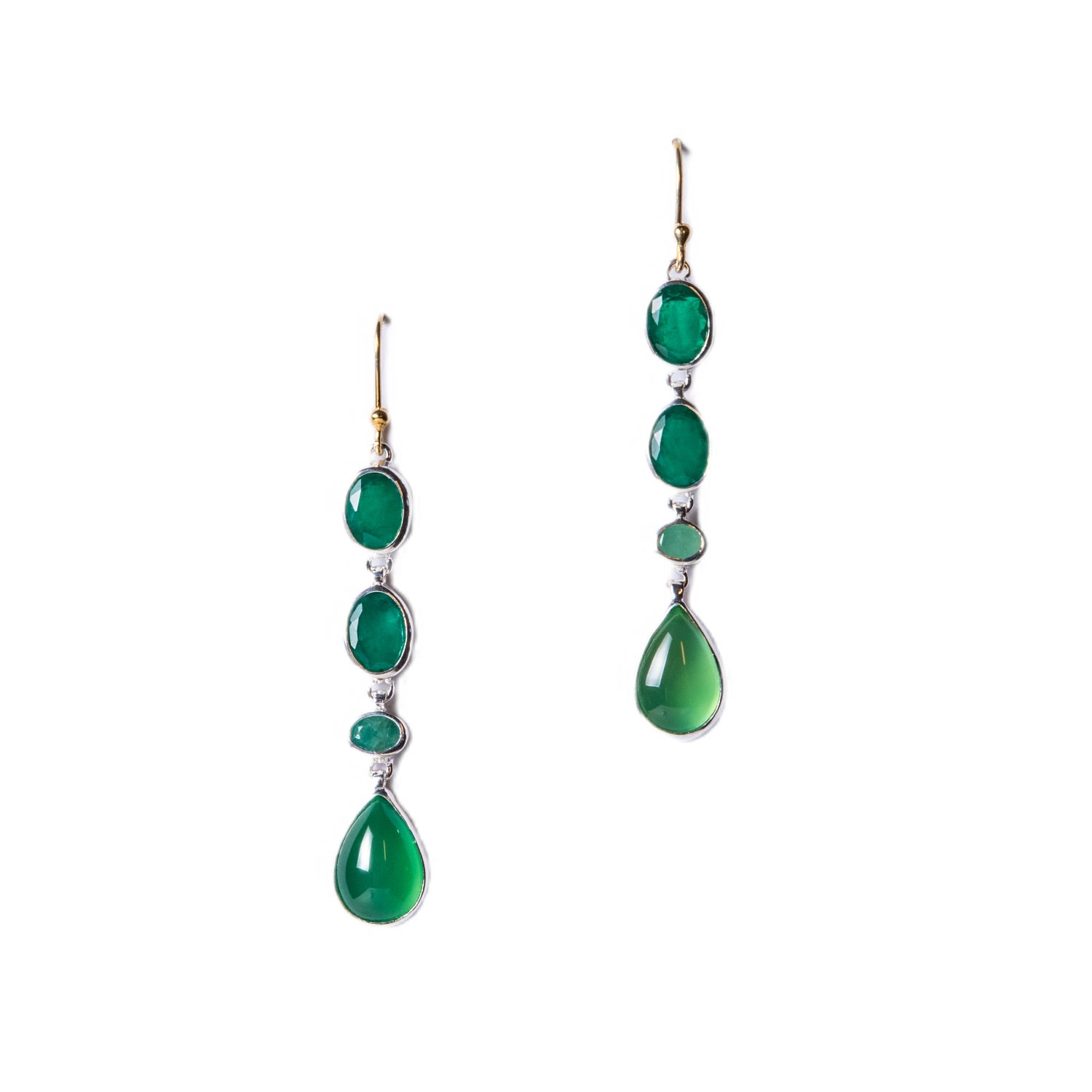 Women’s Aegean Pine Trio Drop Earrings - Green Golden Horn Jewellery