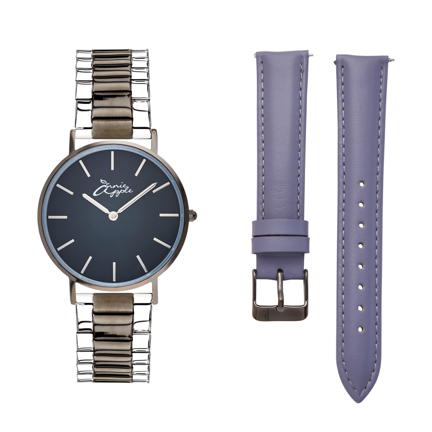 Women's Annie Apple Jumeirah Silver Gunmetal Grey Interchangeable | Bermuda Watch Company