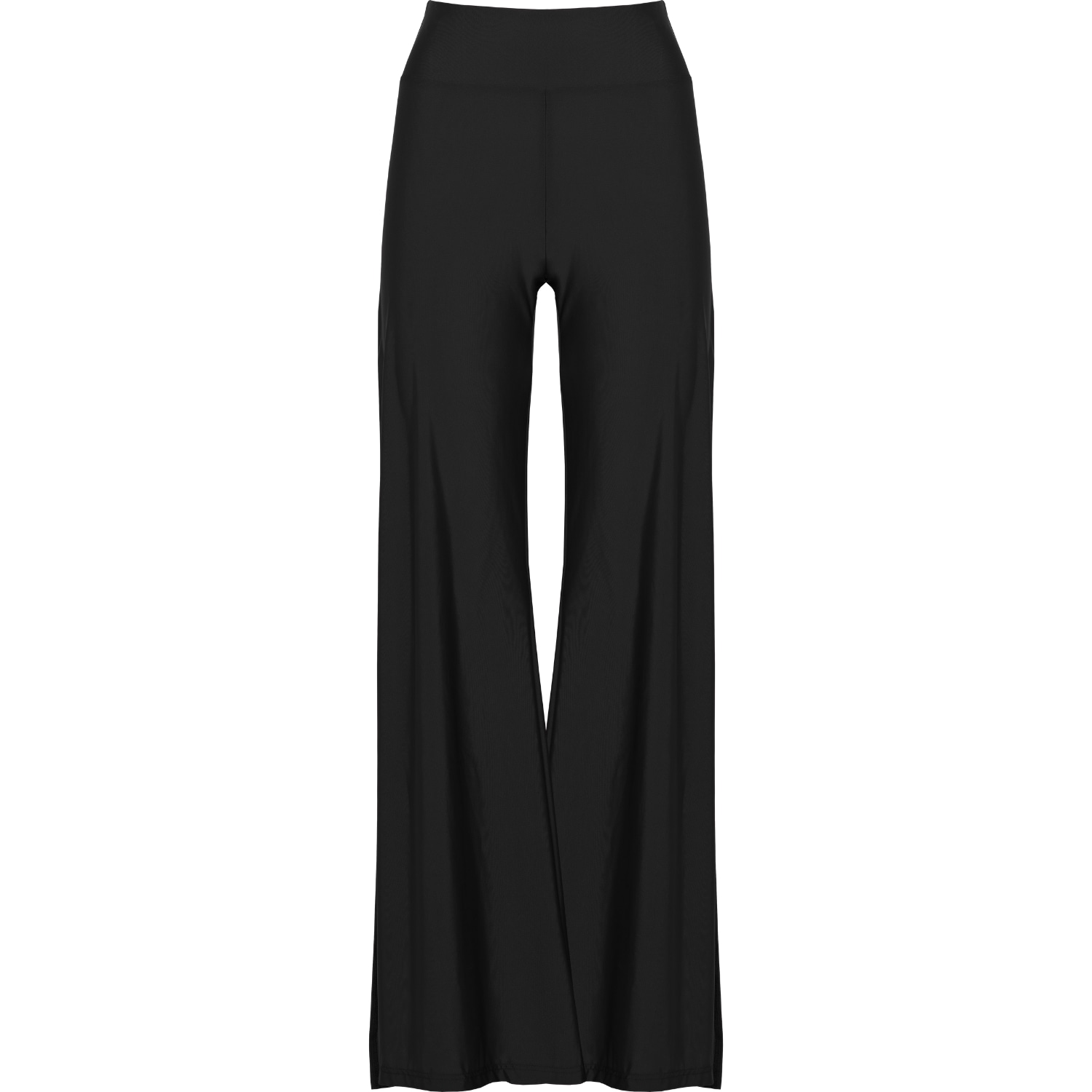 Antoninias Women's Cleo High Waisted Stretch Wide Leg Pants With Side Slit In Black In Black