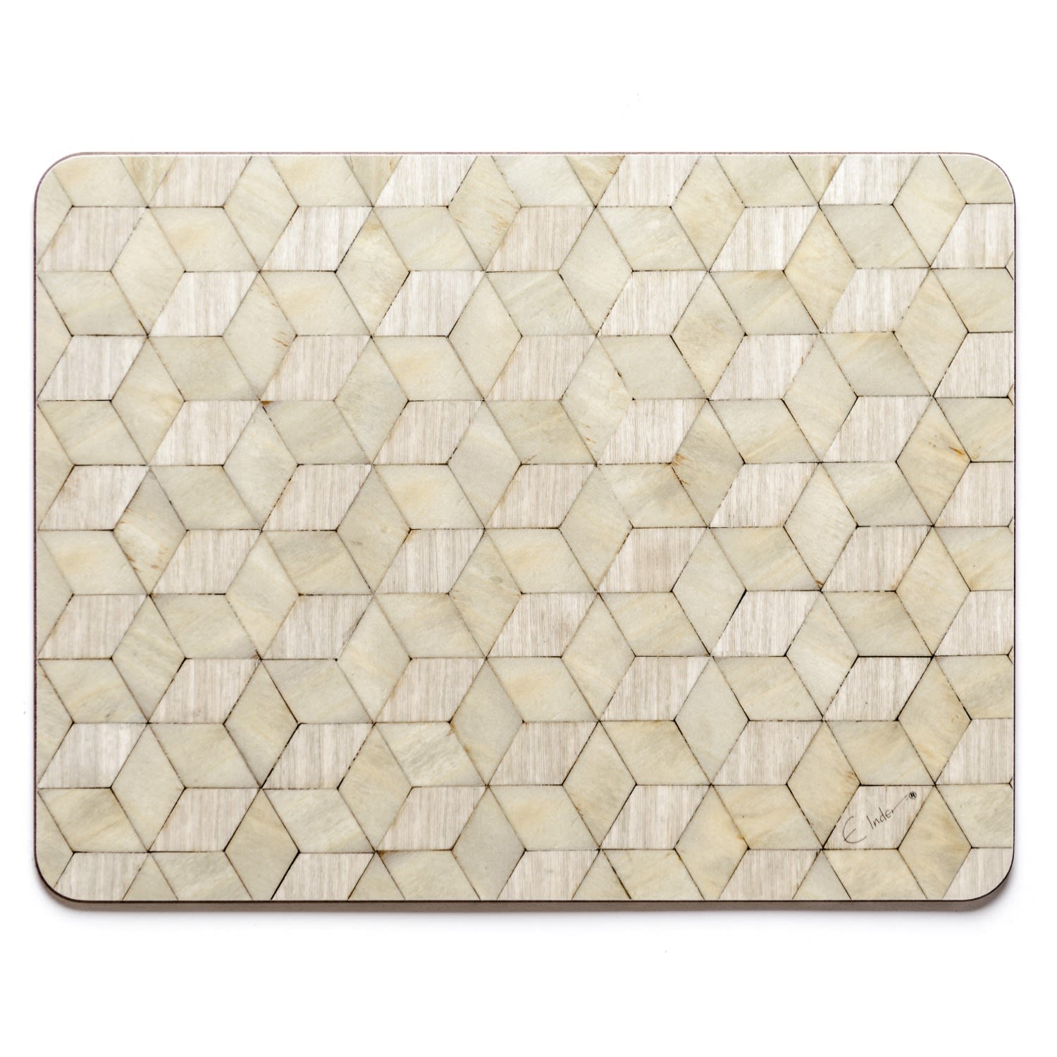 E. Inder Designs Green / Grey Six Placemats Set In Scandinavian Style Geometric Design. Light Green & Grey Heat Proof In Multi