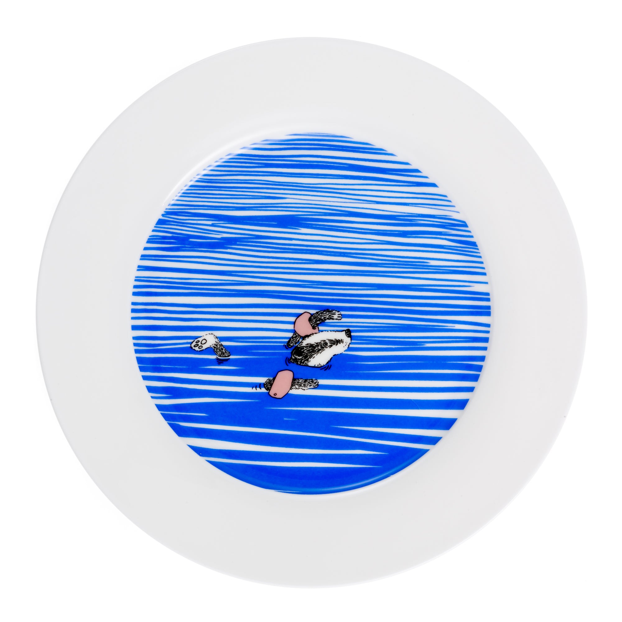Jimbobart Badger Dinner Plate In White