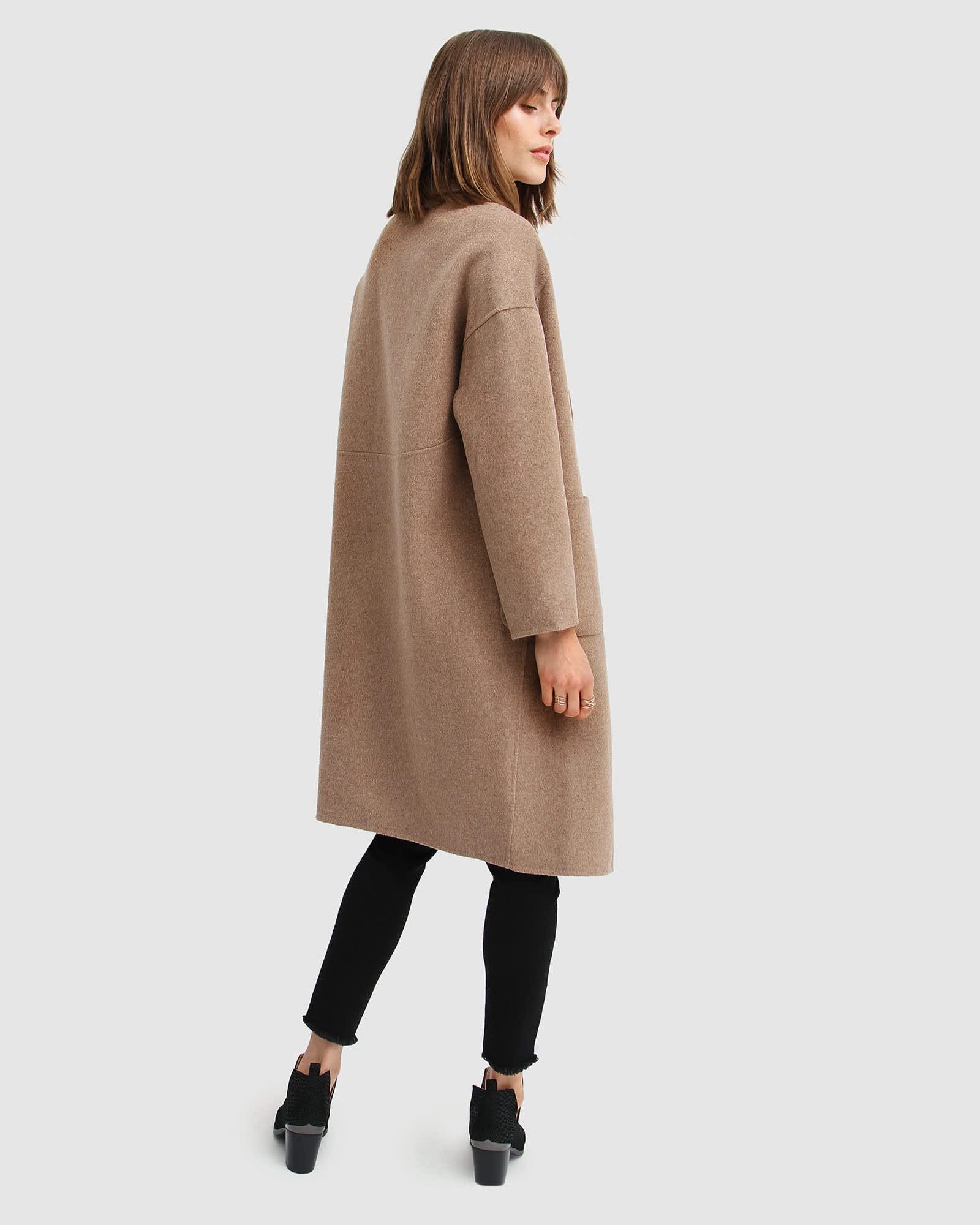 Publisher Double-Breasted Wool Blend Coat - Oat | Belle & Bloom