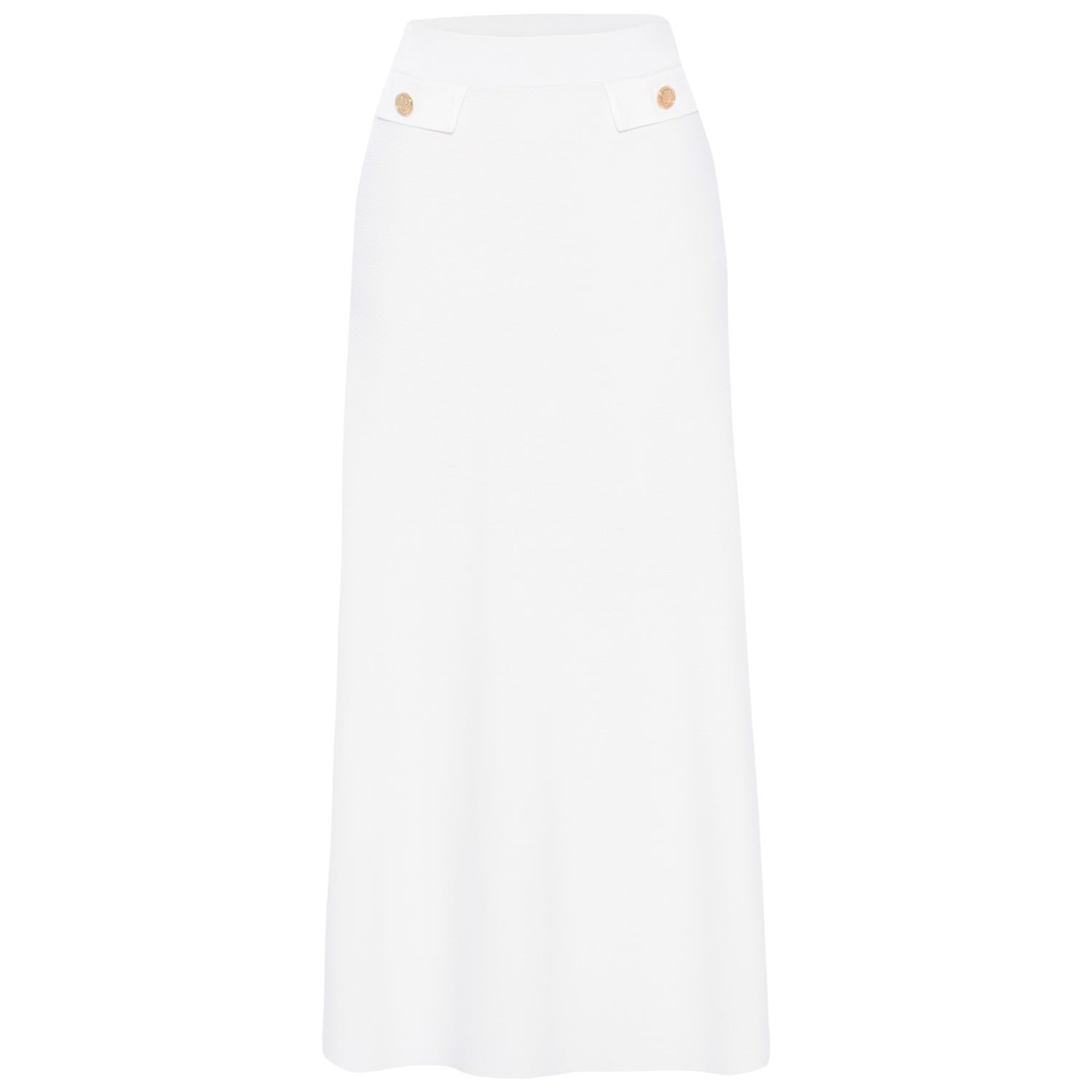 Women's White Vivien Midi Flared Knit Skirt In Ecru | Extra Large | Peraluna