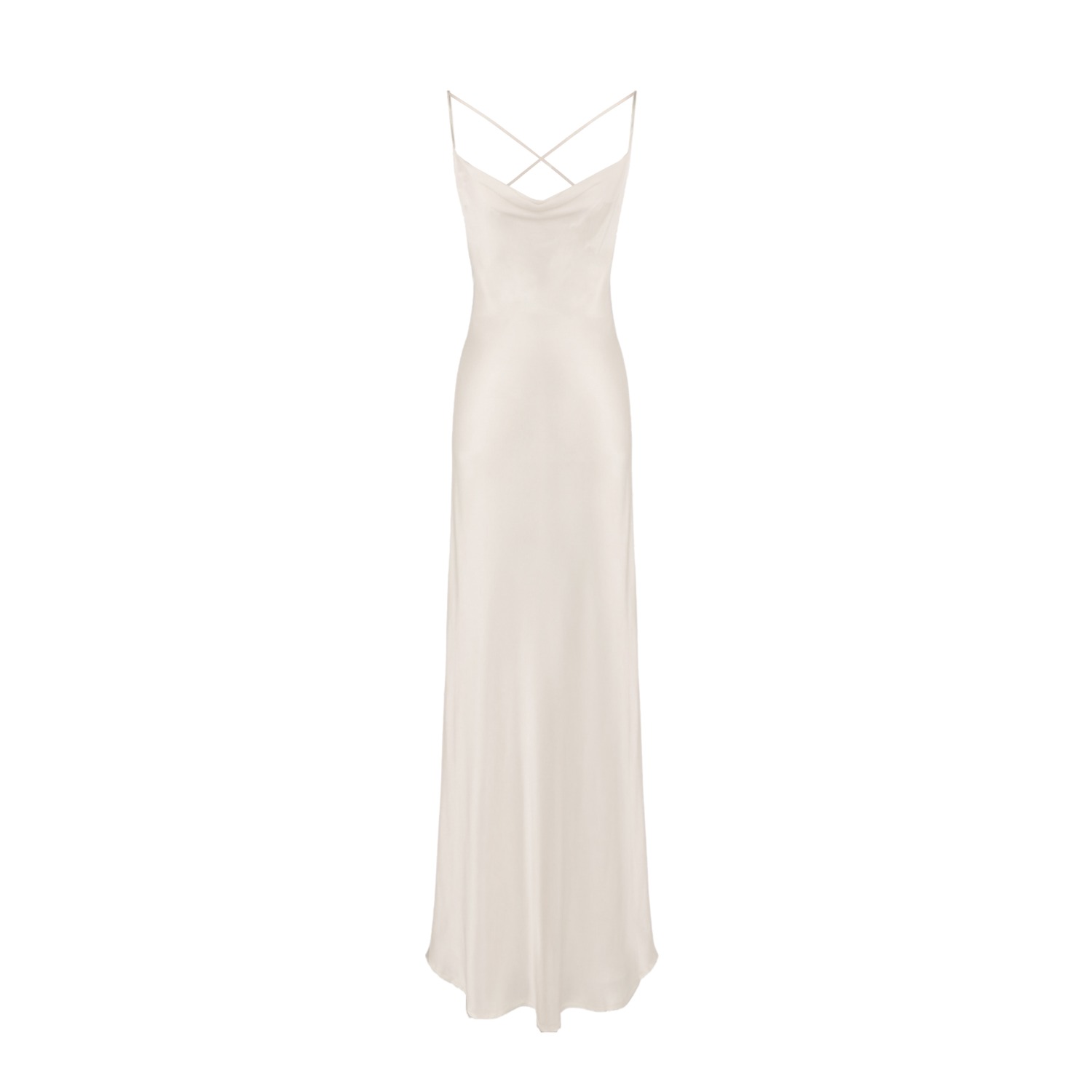 Women's Neutrals Citadel Slip Midi Dress With Ruffle Hem | Extra Small | Sanctumum