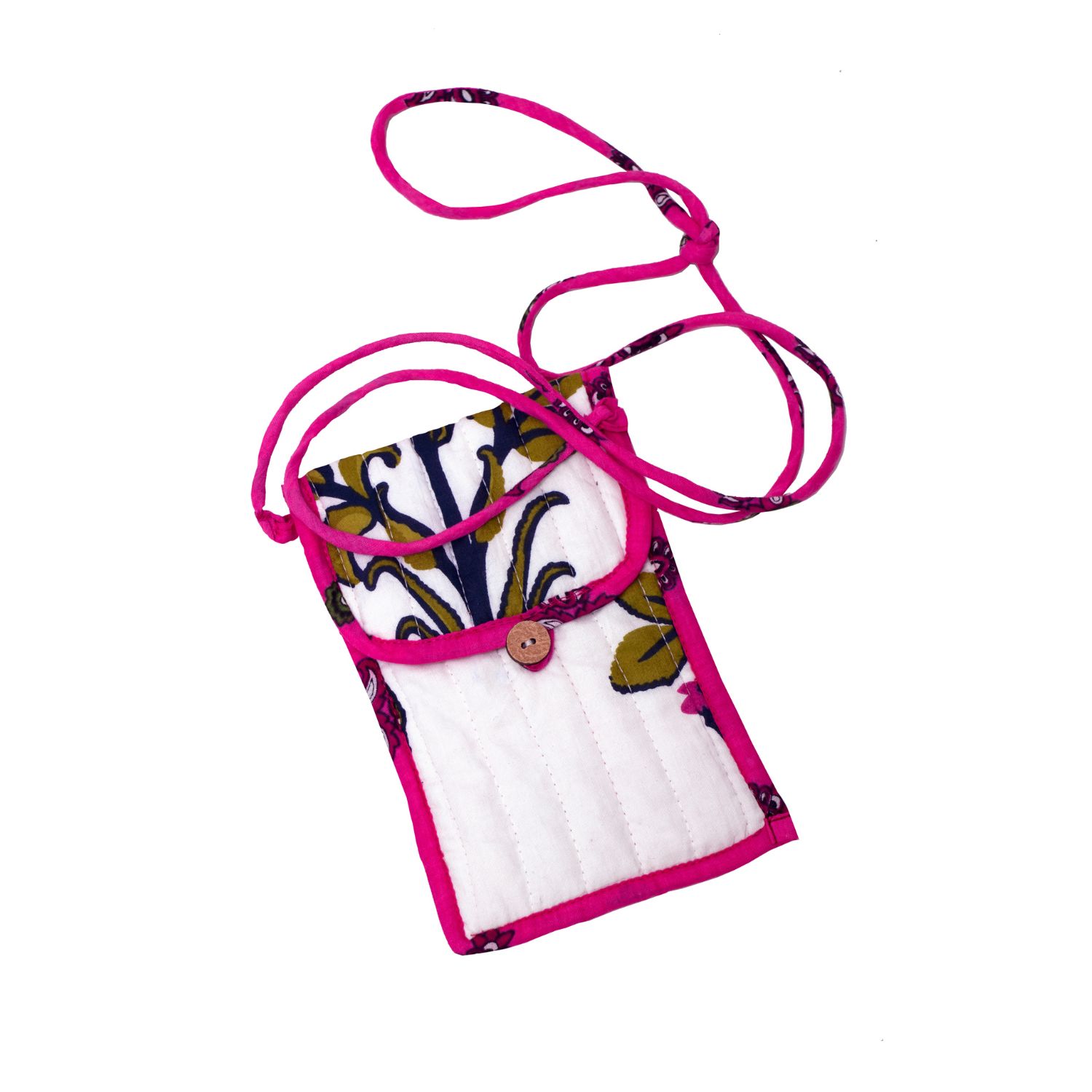 Inara Women's Green / Pink Rosette Bloom Crossbody Phone Bag In Multi