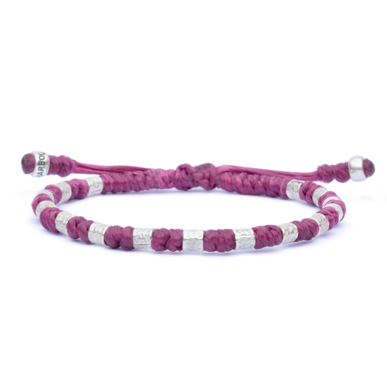 Harbour Uk Bracelets Women's Pink Viking Bracelet With Silver & Fuchsia Rope – Freya In Purple