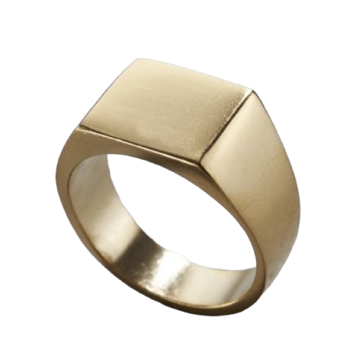 Women’s Yellow Gold Plated Chunky Signet Ring Posh Totty Designs