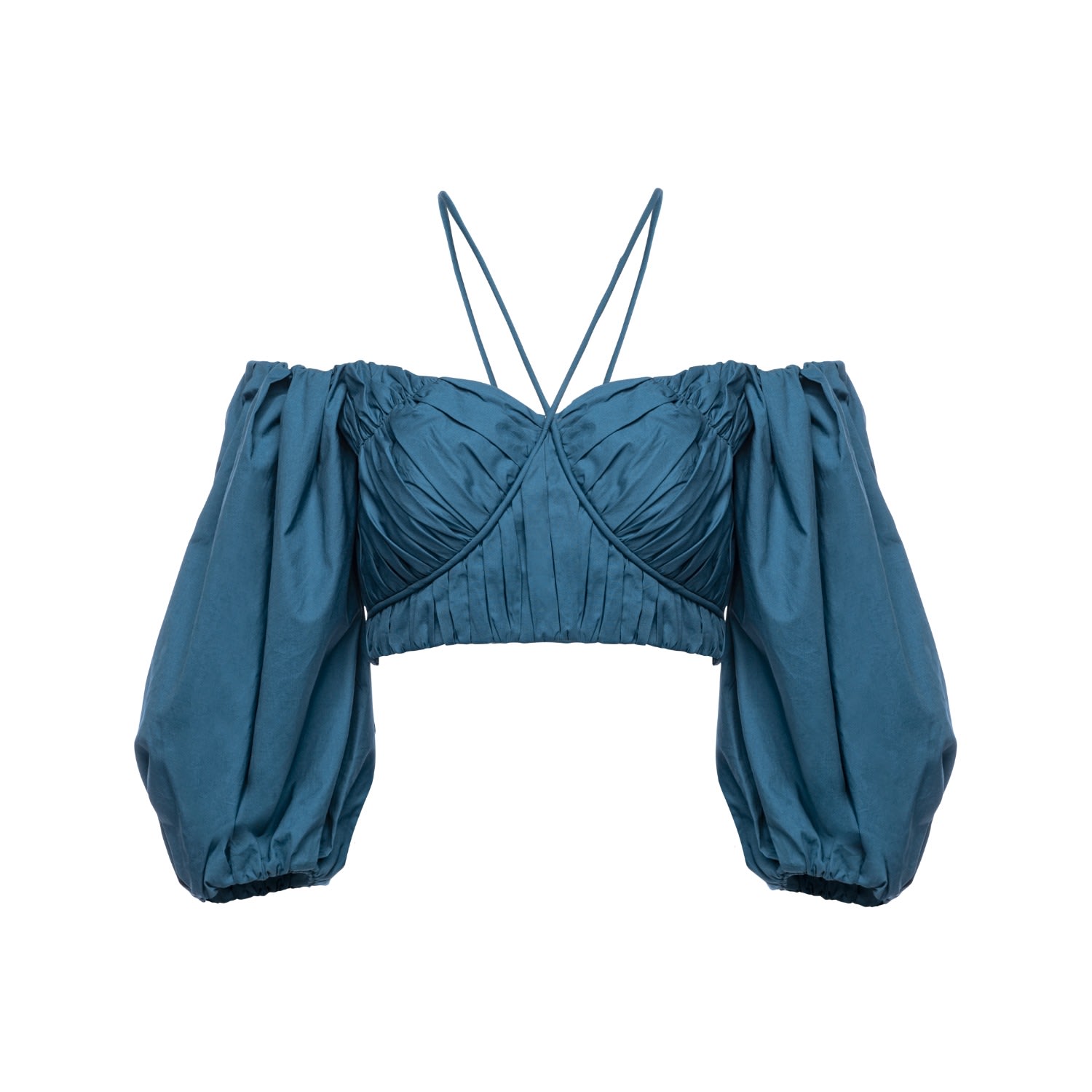 VASILIKI ATELIER WOMEN'S ISABELLA RUCHED TOP PRUSSIAN BLUE