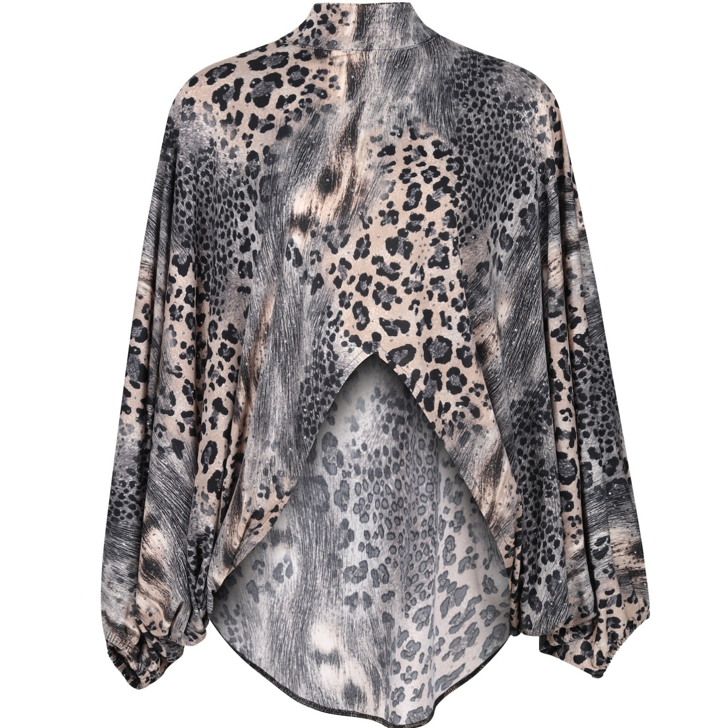 Women’s Black / Brown / Silver Glitter Leopard Tunic Short Small Lioness by Tf