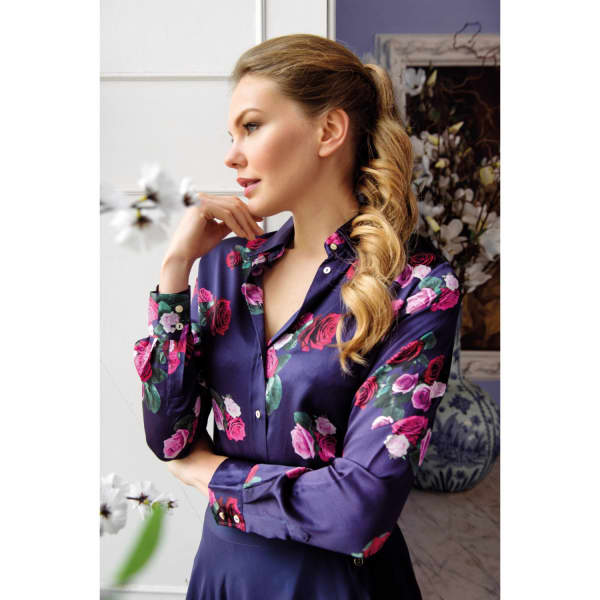 Gucci Rose Silk Shirt In Silk