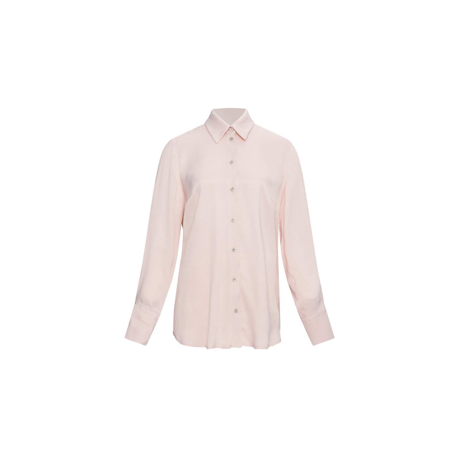 Women’s Pink / Purple Satin Blouse - Pale Pink Large Pli