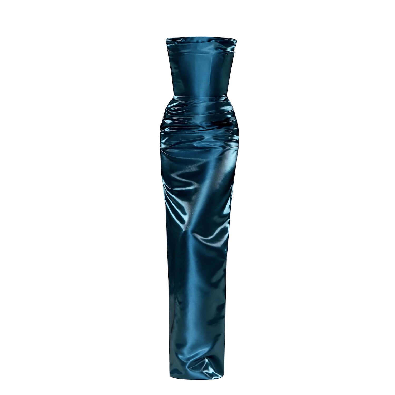 Talia Strapless Corset Gown- Teal | Moda Glam | Wolf & Badger