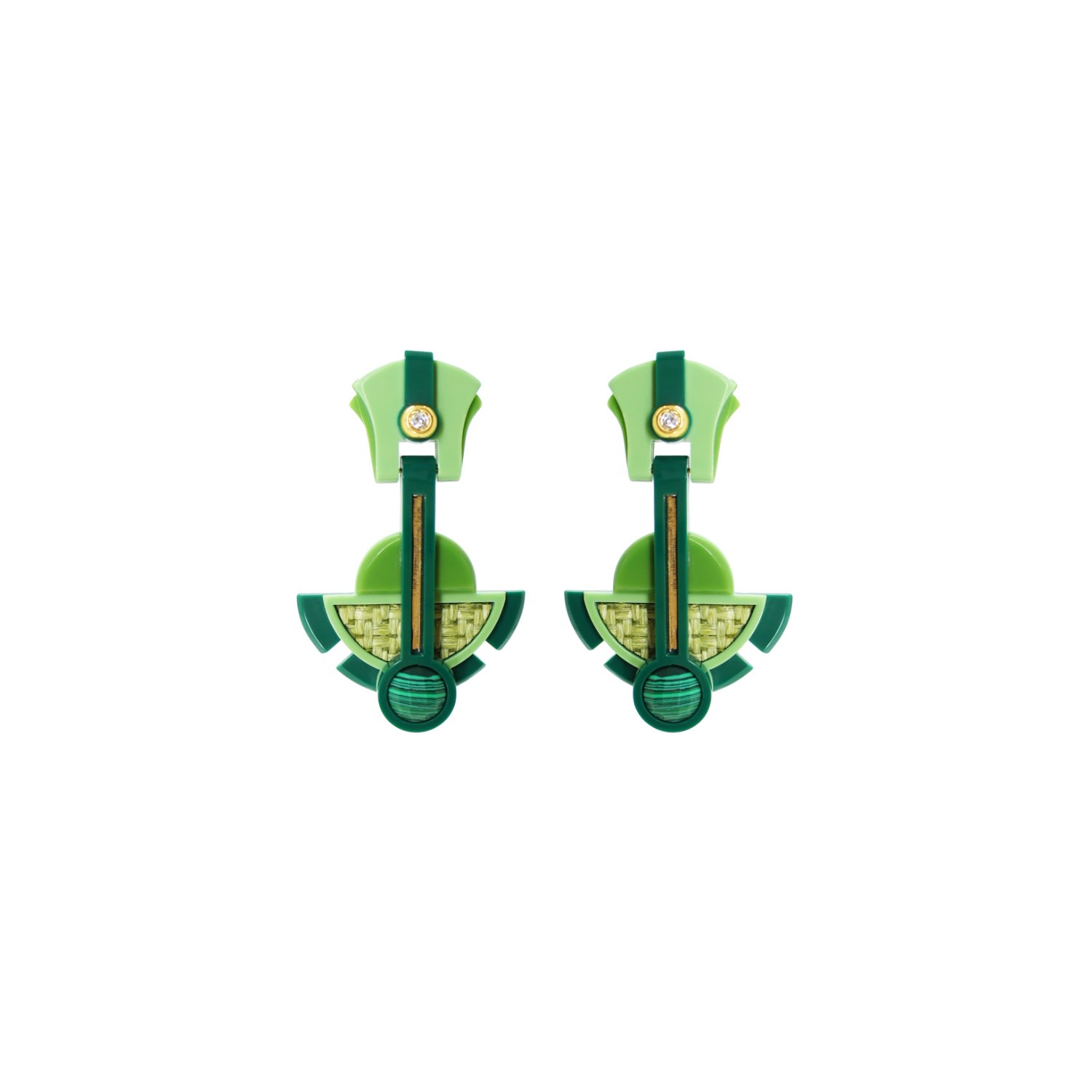 Gissa Bicalho Women's Acrylic Handmade Earring Long Buriti Green In Green