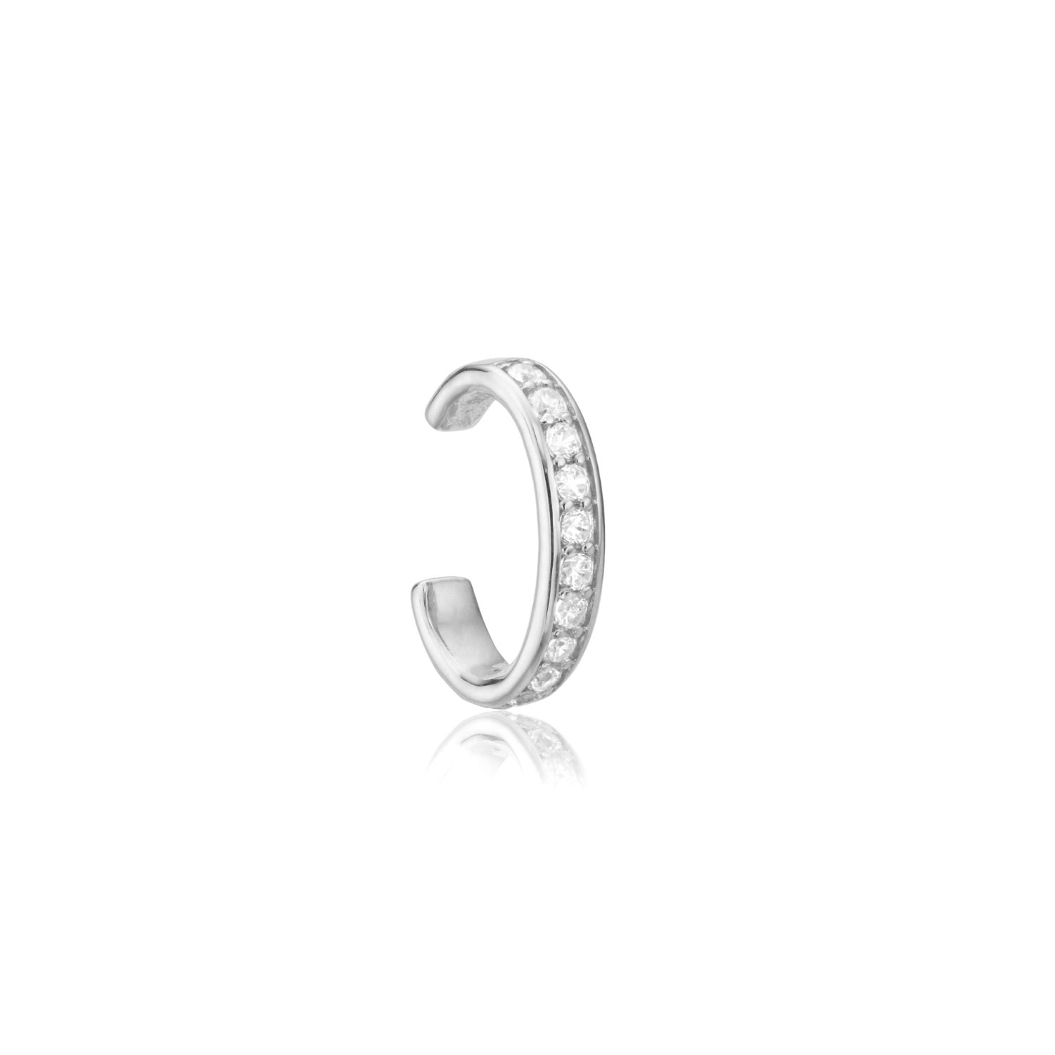 Lily & Roo Women's Silver Thick Diamond Style Ear Cuff In Silver