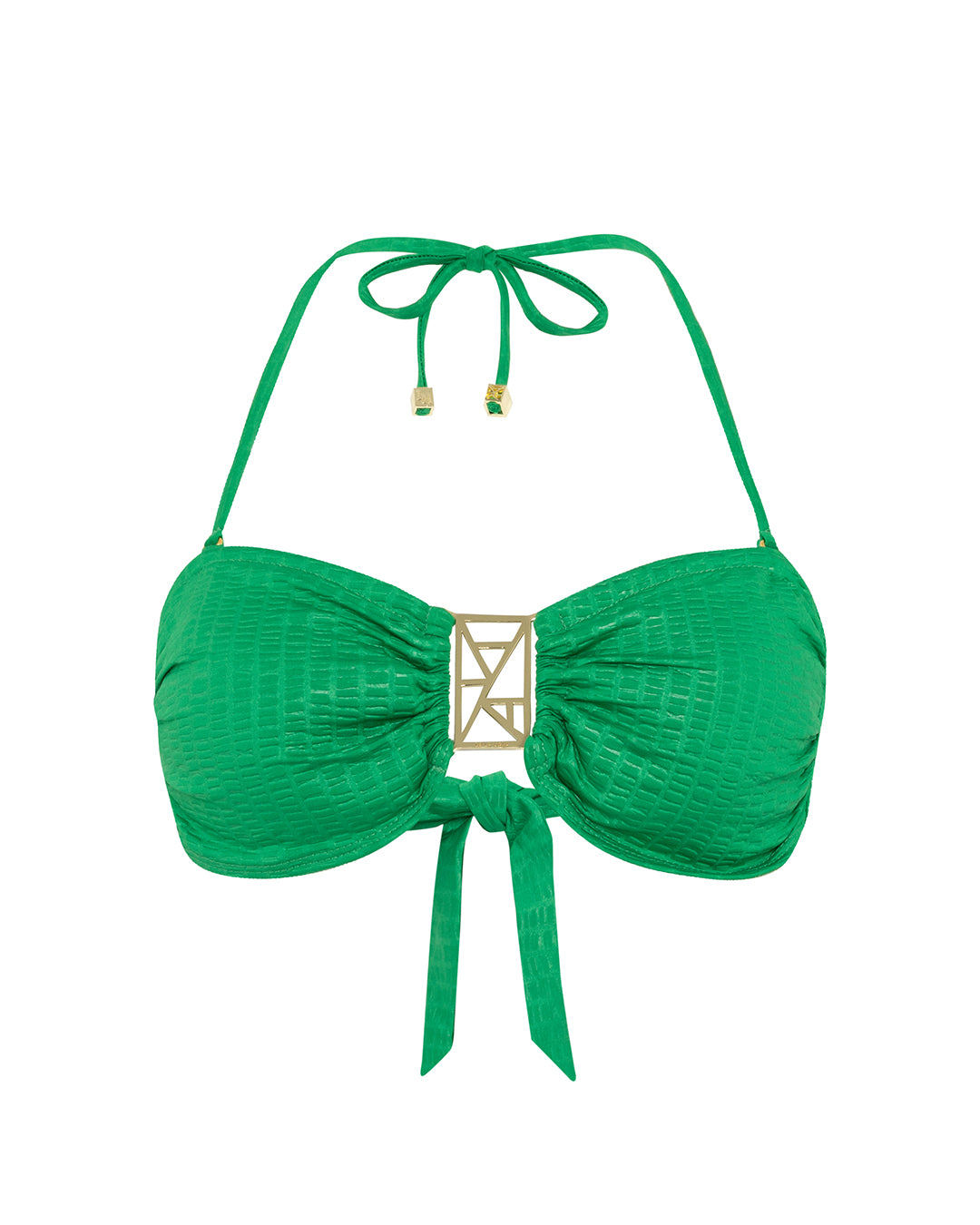 Leyla Maya Women's Kate Bandeau Bikini Top - Emerald Green In Green