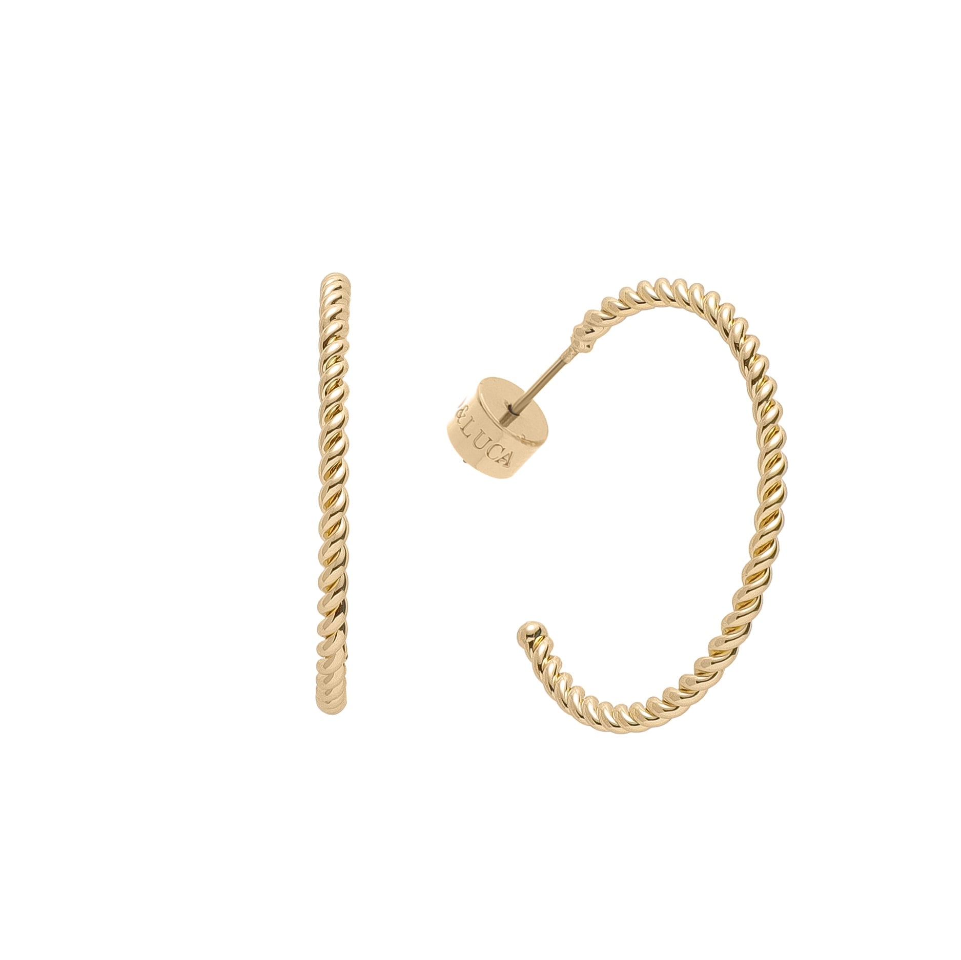 Leo & Luca Women's Gold Rope Twist Hoops In Gold