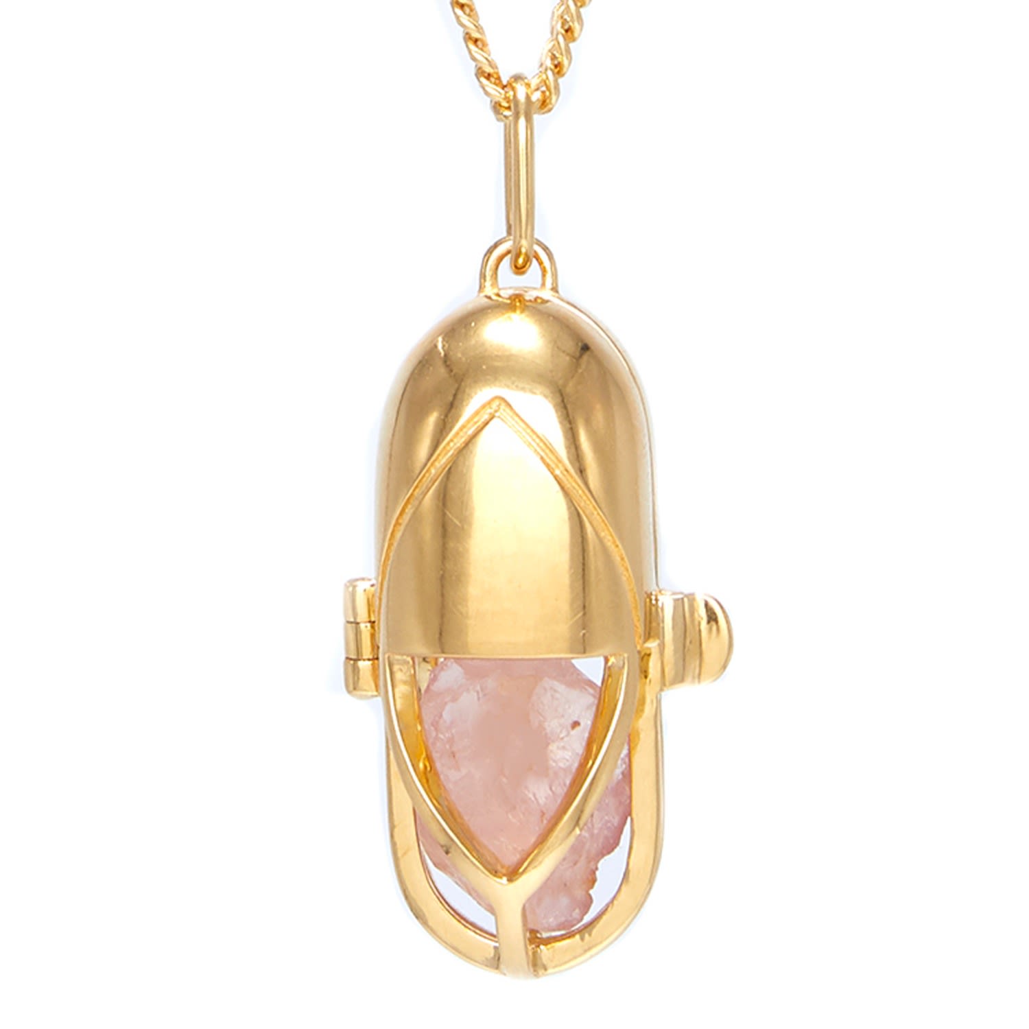 Women’s Rose Gold Capsule Crystal Pendant - Vermeil - Rose Quartz Capsule Eleven