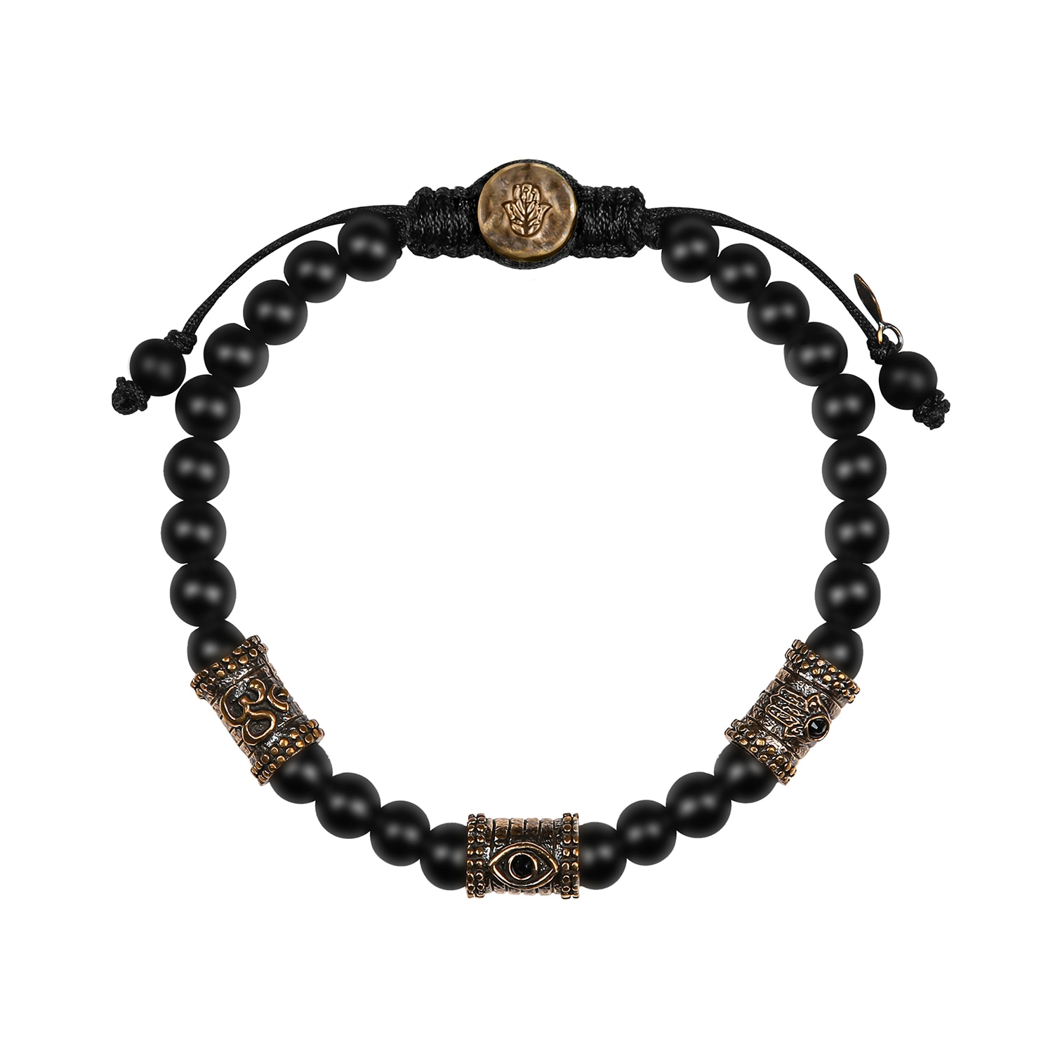 Karma And Luck Men's Black Highest Frequency - Triple Protection Matte Onyx Bracelet