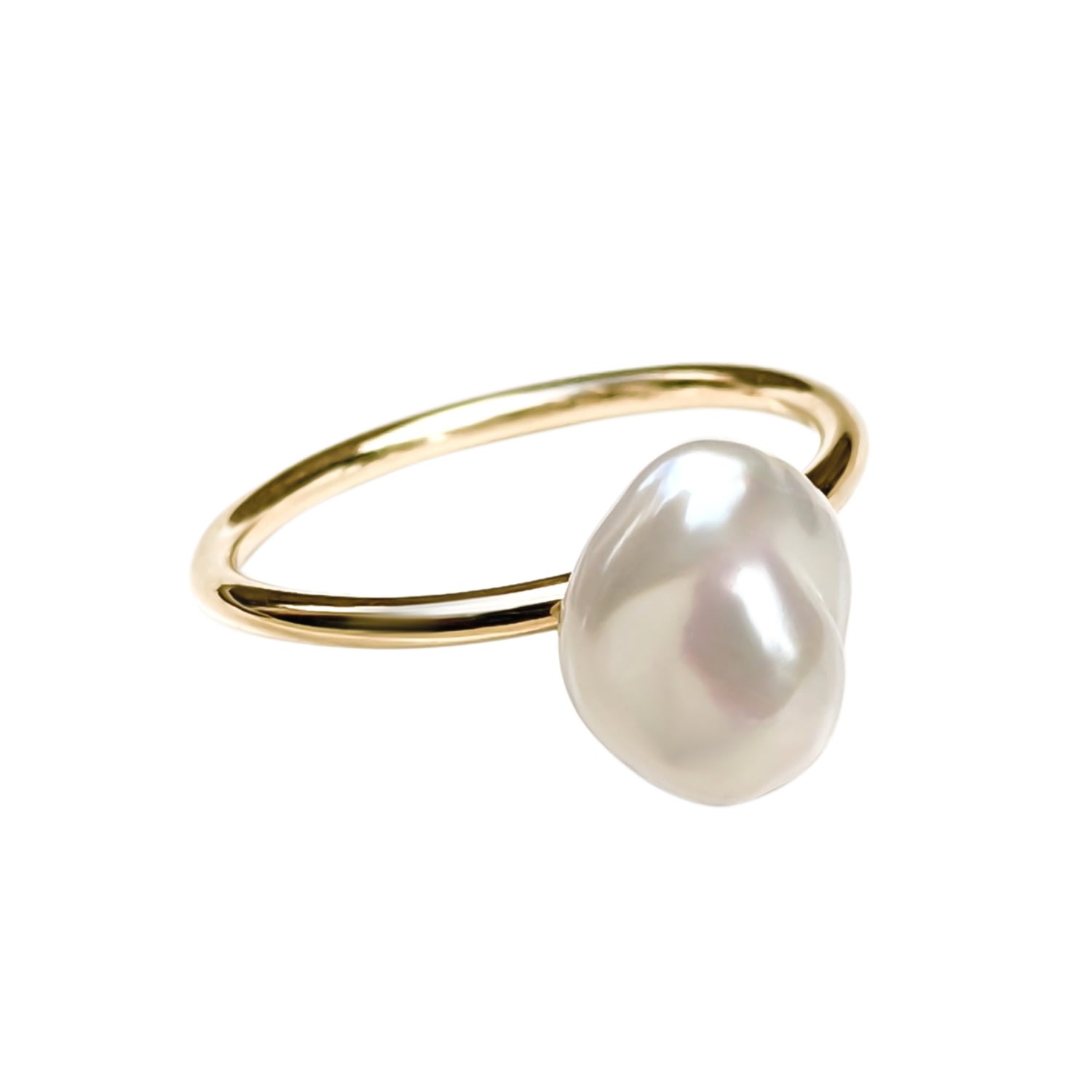 Women’s Gold Baroque Pearl Ring Kiri & Belle