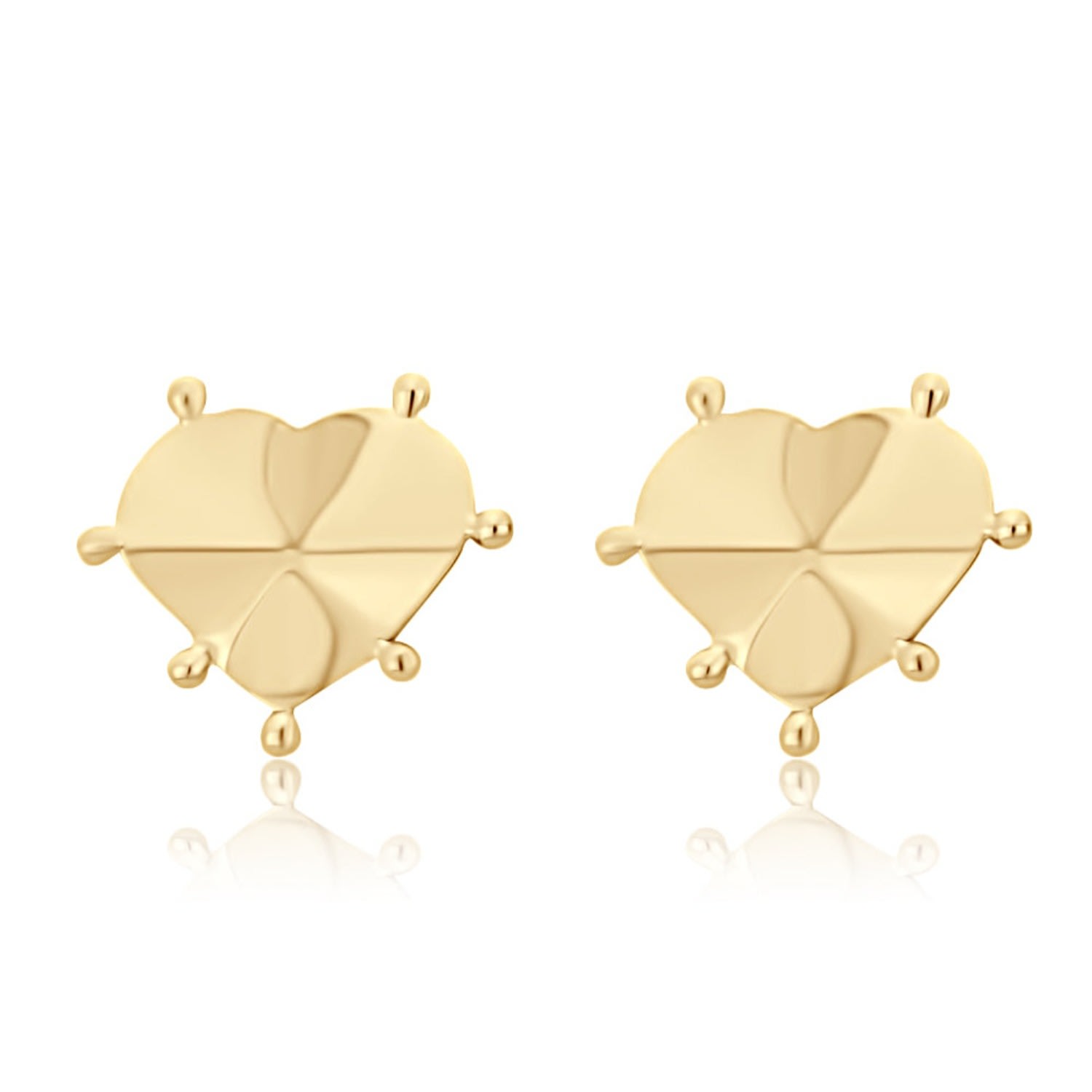 Shymi Women's Small Sunburst Heart Earrings - Gold