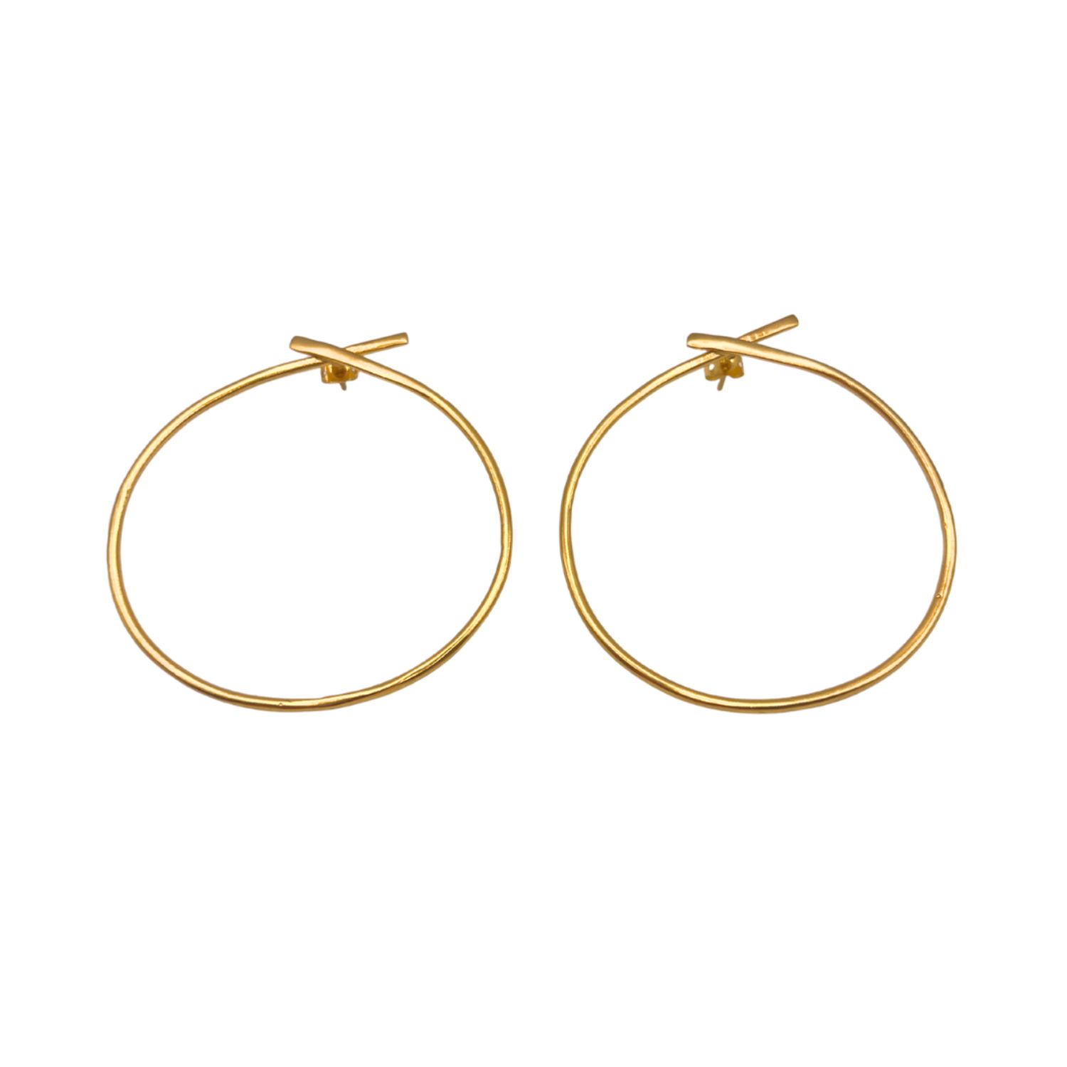 Les Reines Women's Golden Delphi - Hoop Earrings 24k Gold Plated In Gold