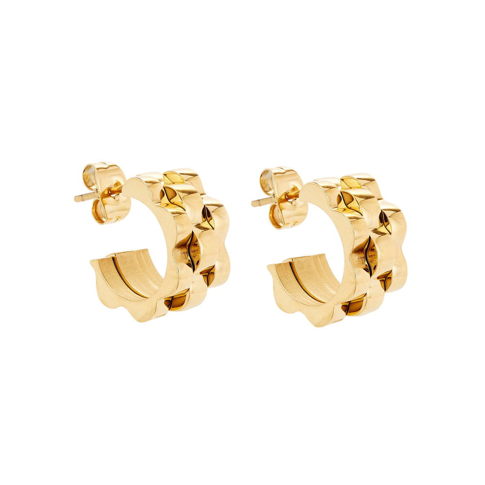 Ballinger Women's Baby Watch Strap Gold Hoop Earrings In Gold