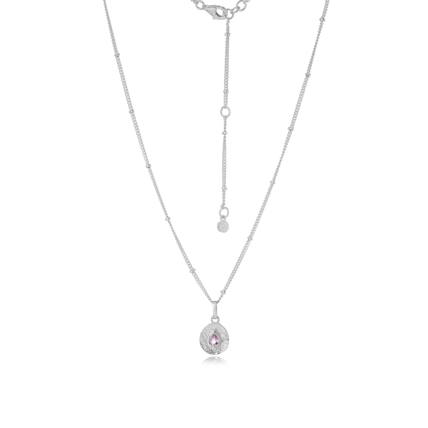 Moon London Women's Pink Amethyst Sterling Silver Adjustable Necklace In Silver