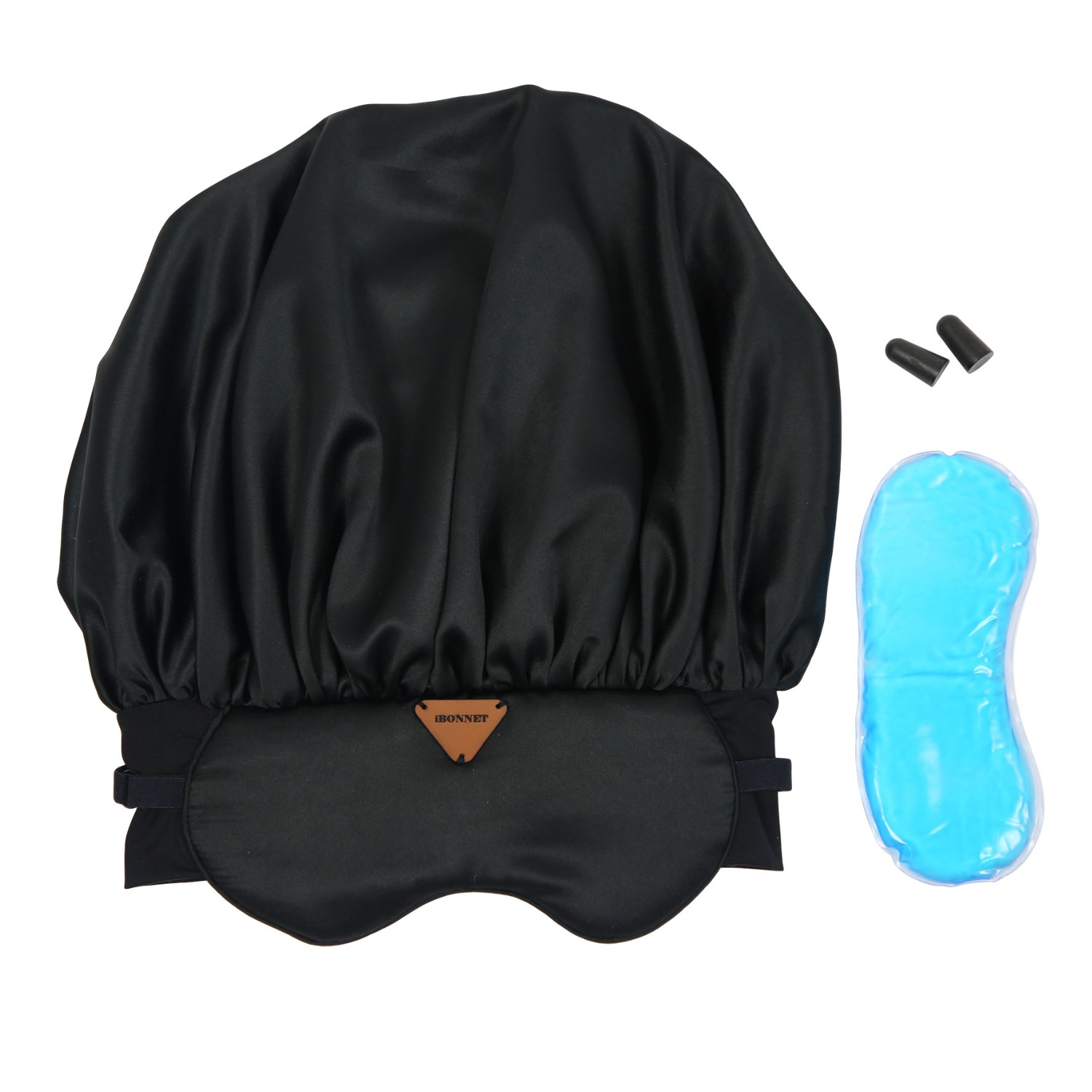 St Cayman Black / Red The Beauty Sleep Bundle - Satin Ibonnet®, Stand And Earplugs