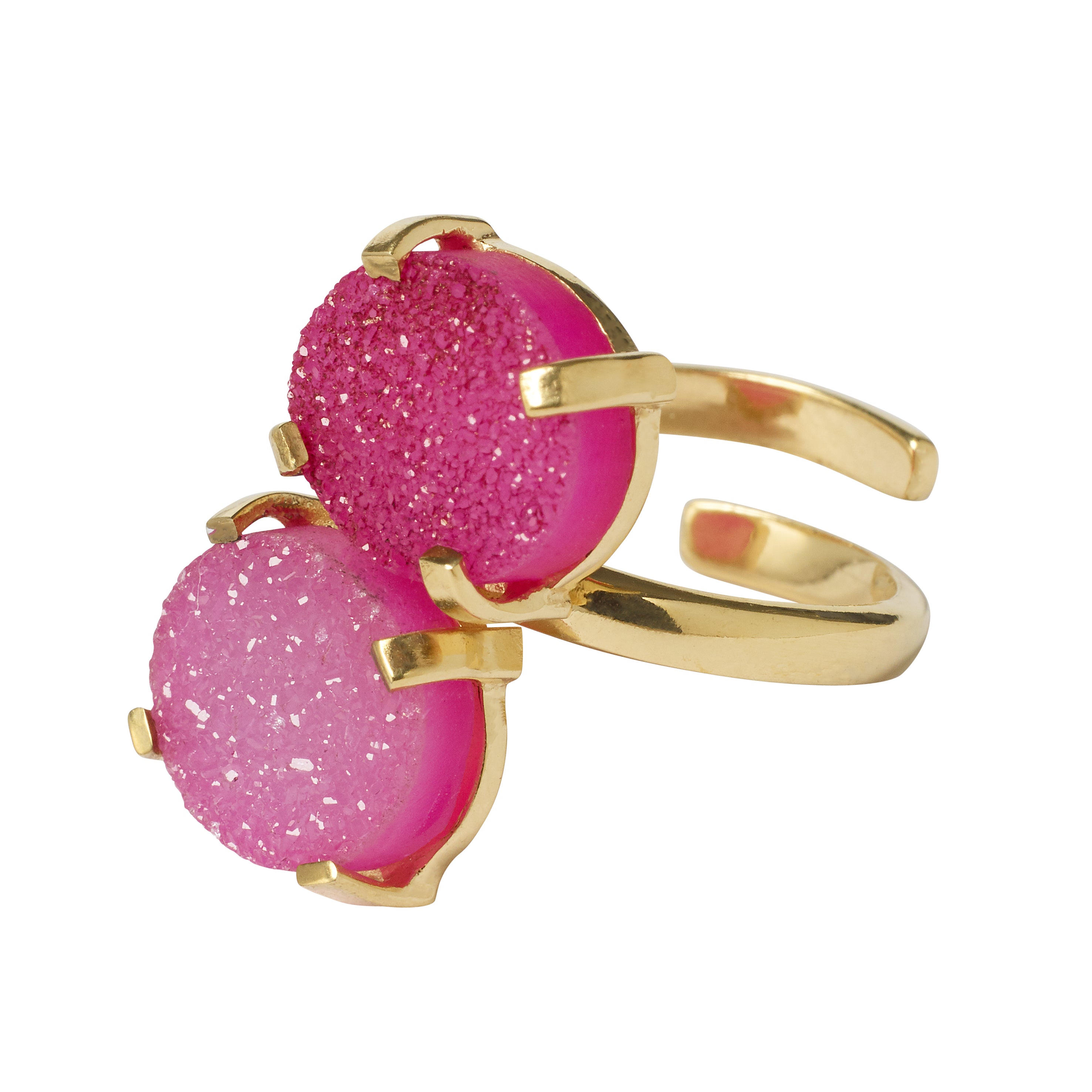 Yaa Yaa London Women's Pink / Red Colour Pop Lux Adjustable Ring - Pink/red In Multi