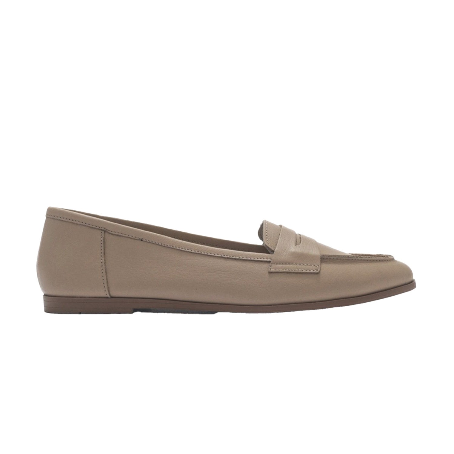 Forever & Always Shoes Women's Neutrals Dorothy - Beige Leather Loafers In Beige/black