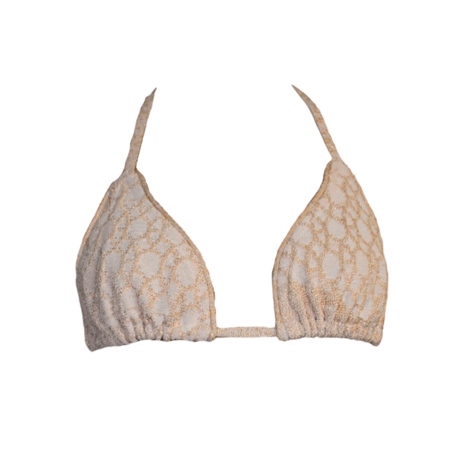 Maria Aristidou Women's Gold / Neutrals Bay Triangle Bikini Top In Gold