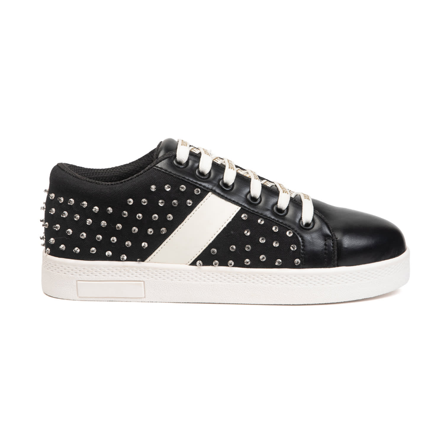 Rettrose Women's Teri Luxury Black Suede Handmade Embellished Tennis Shoe In Black