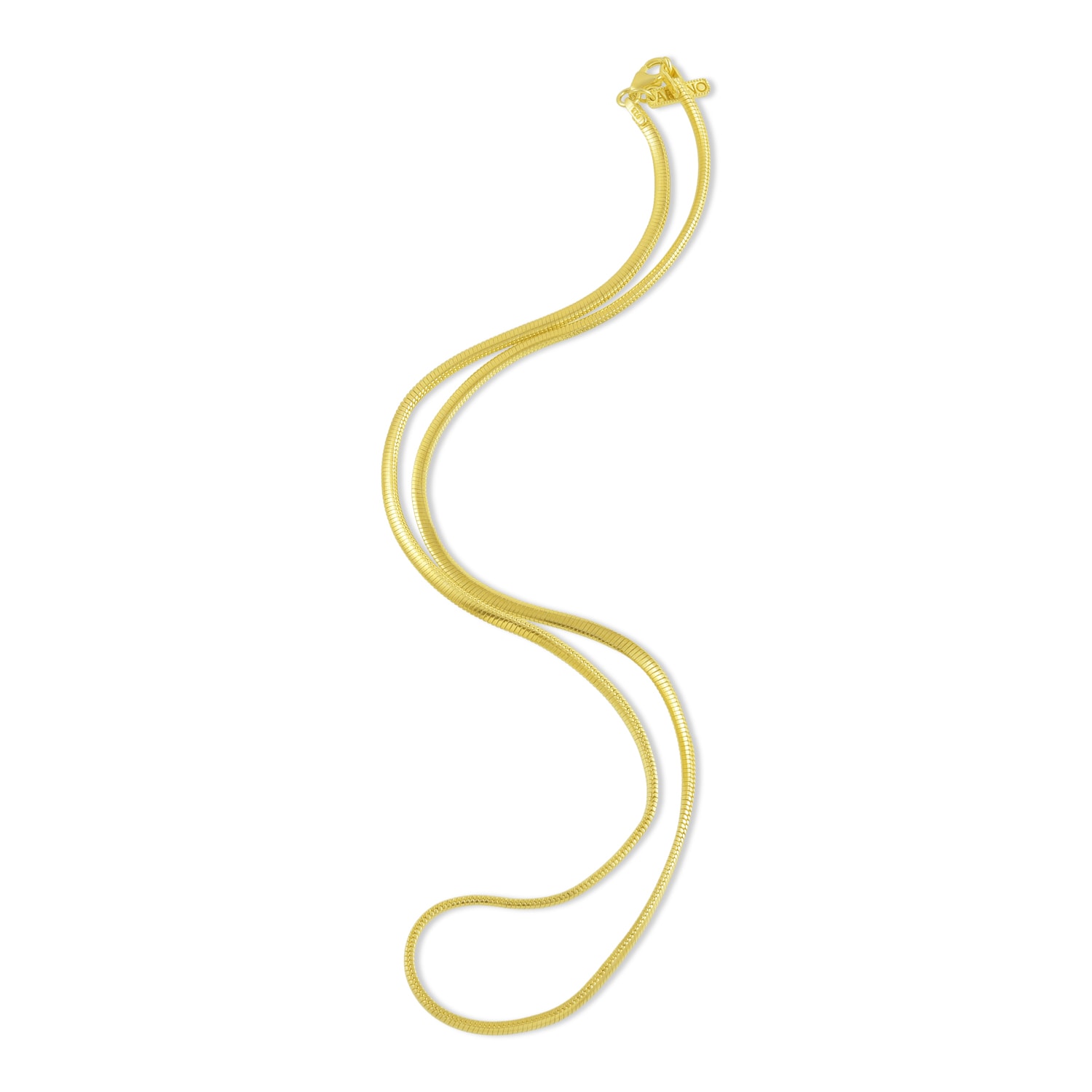Shop Arvino Women's Seamed Snake Chain Necklace Gold Vermeil