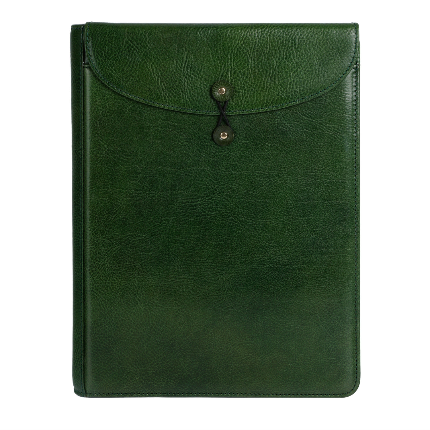 Time Resistance Green Leather Portfolio - The Loved One In Green