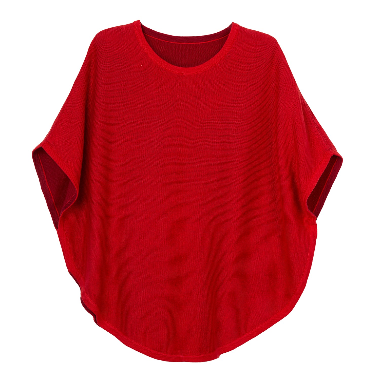 Women’s Flora Cotton Cashmere Reversible Poncho Red & Spice Red One Size Cove