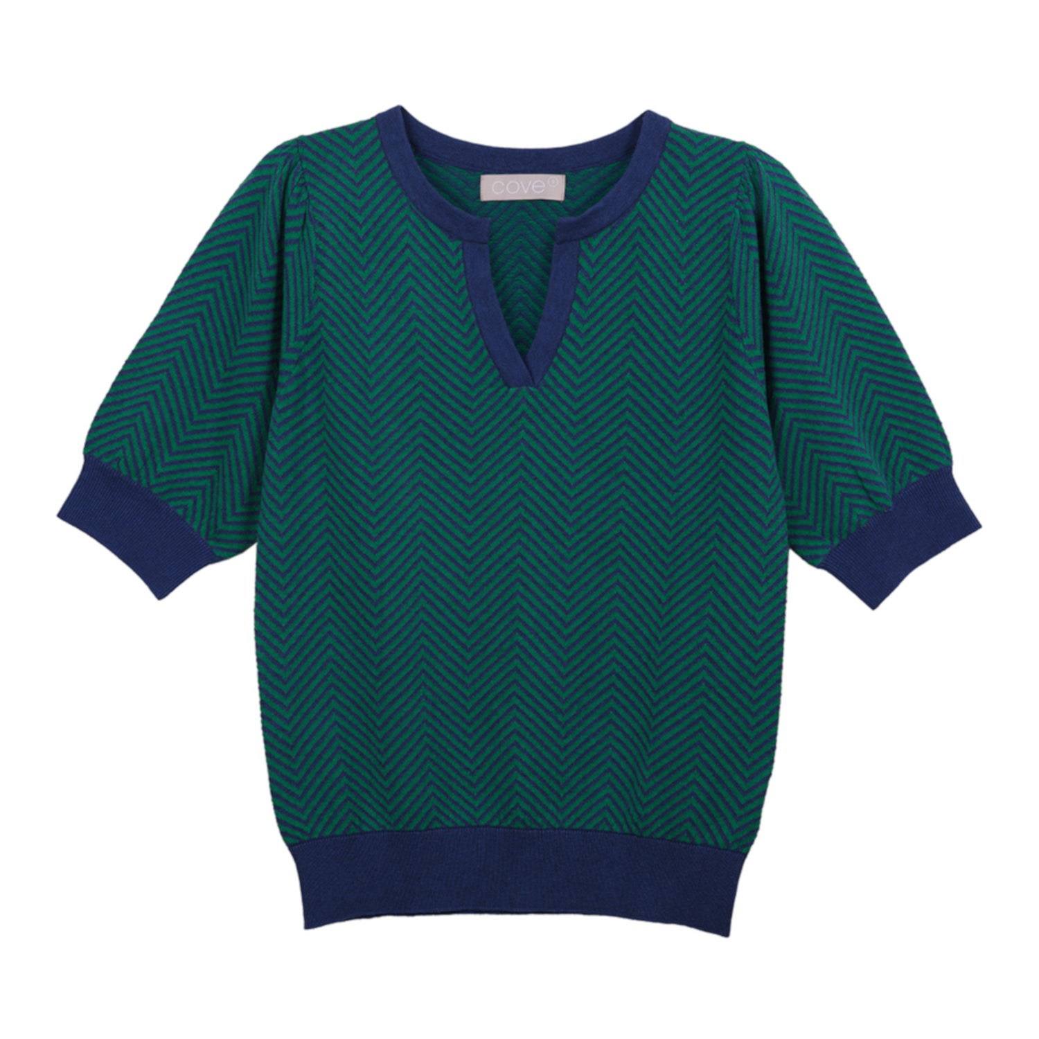 Cove Women's Blue / Green Cissy Chevron Top Green & Blue In Multi