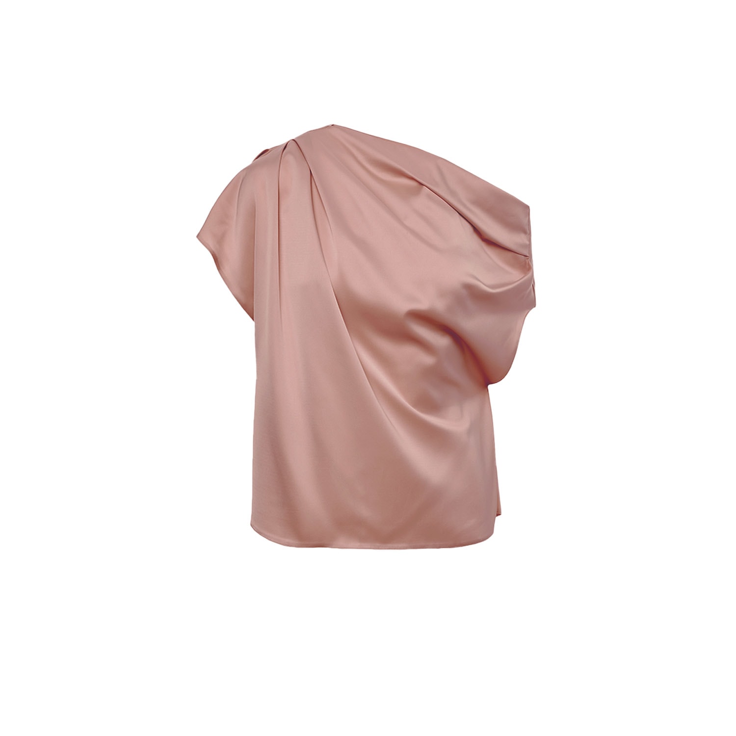 Bluzat Women's Neutrals Bronze Asymmetrical Draped Top In Brown