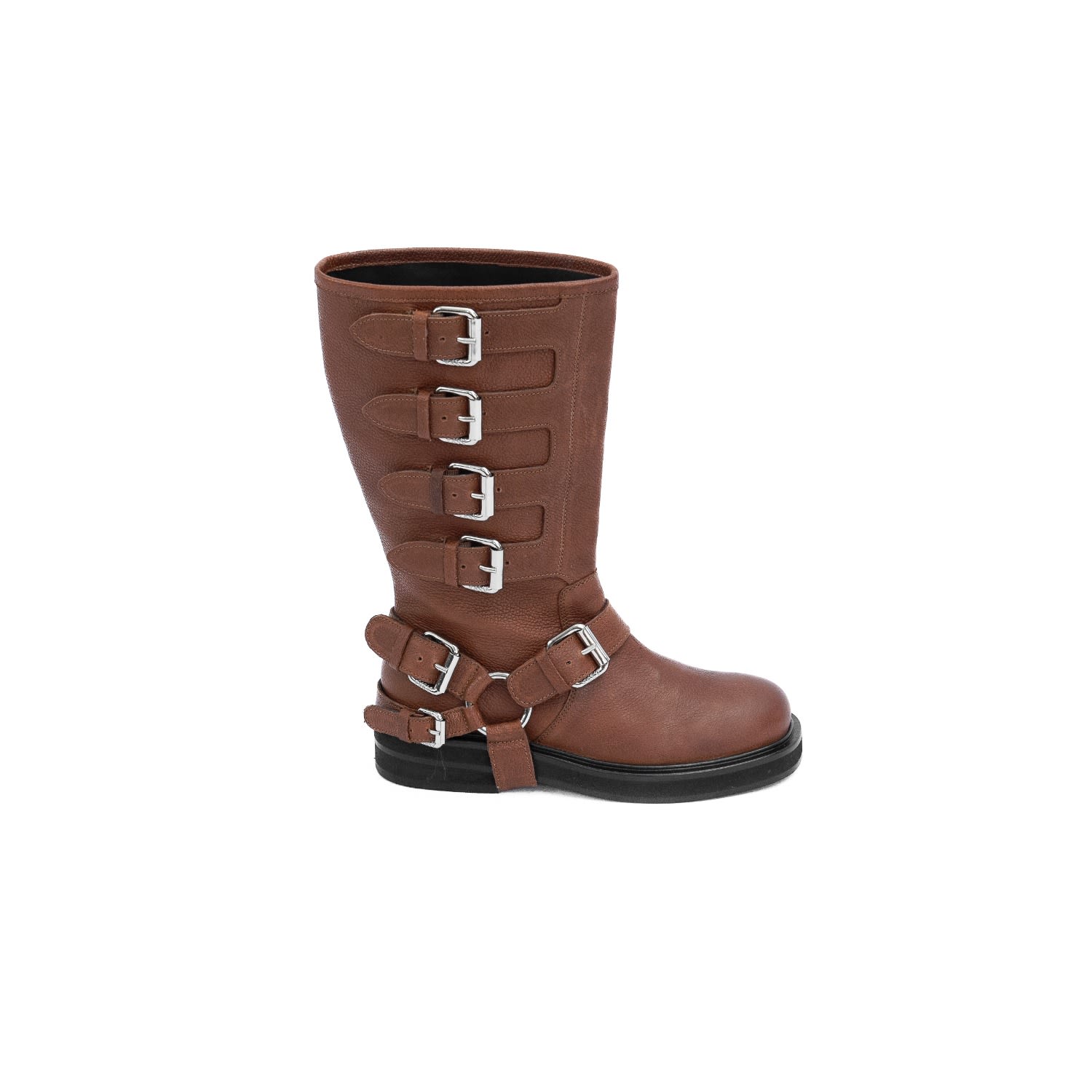 Women’s Brown Cantaloupe Rich Tan Buckle Boot 7 Uk Asra